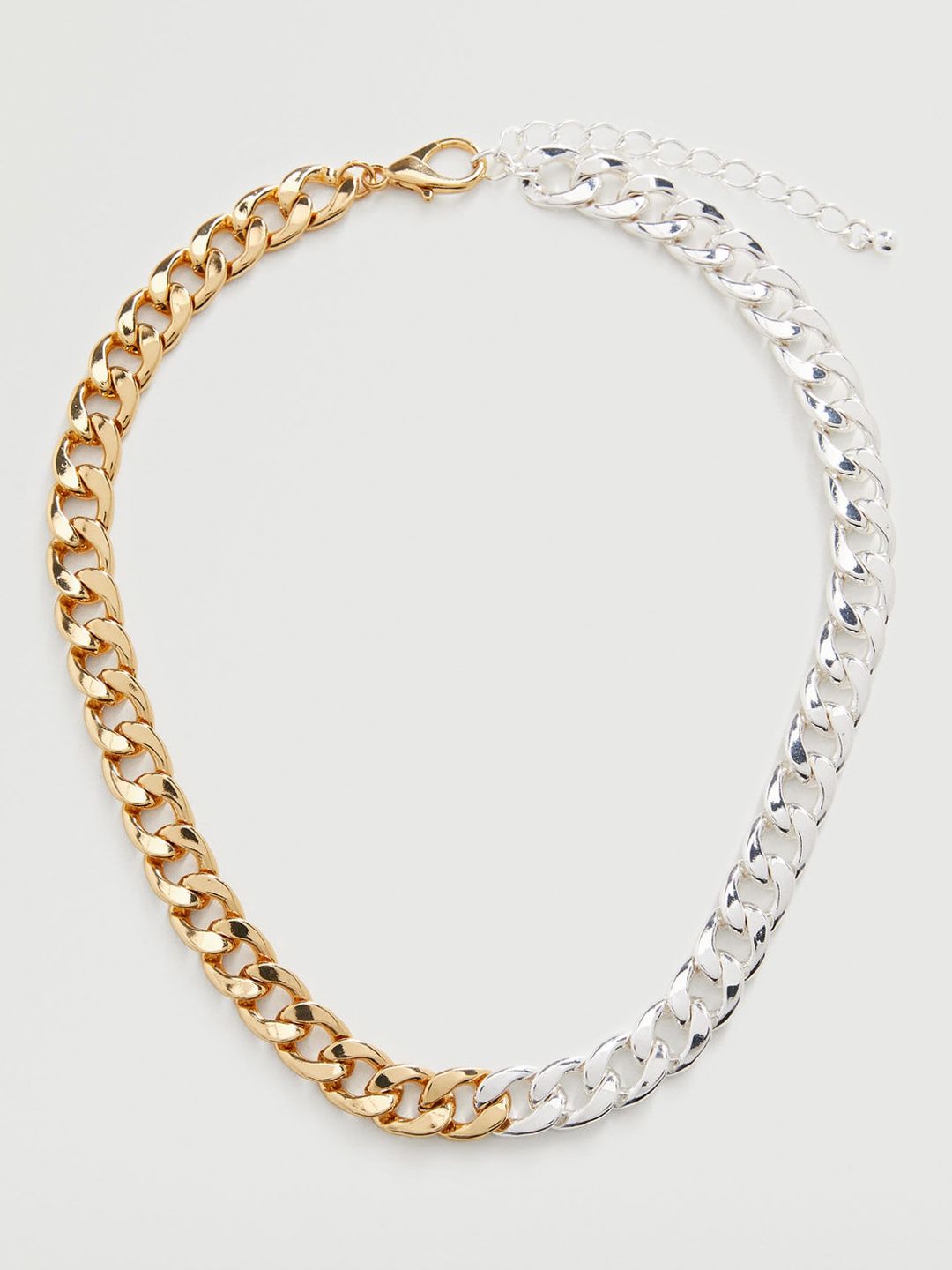 MANGO Women Gold-Toned & Silver-Toned Colourblocked Chain Price in India