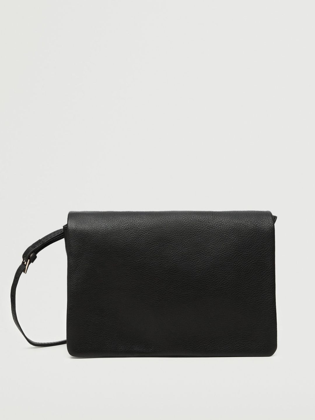 MANGO Black Solid Structured Sling Bag Price in India