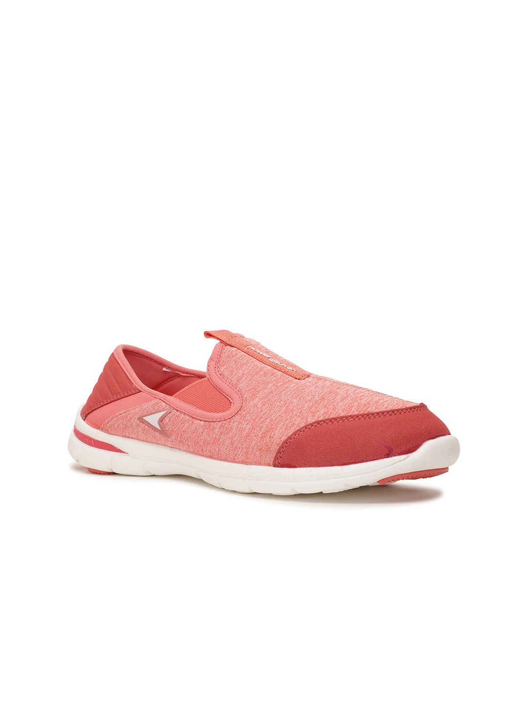 Power Women Peach-Coloured Textile Walking Shoes Price in India