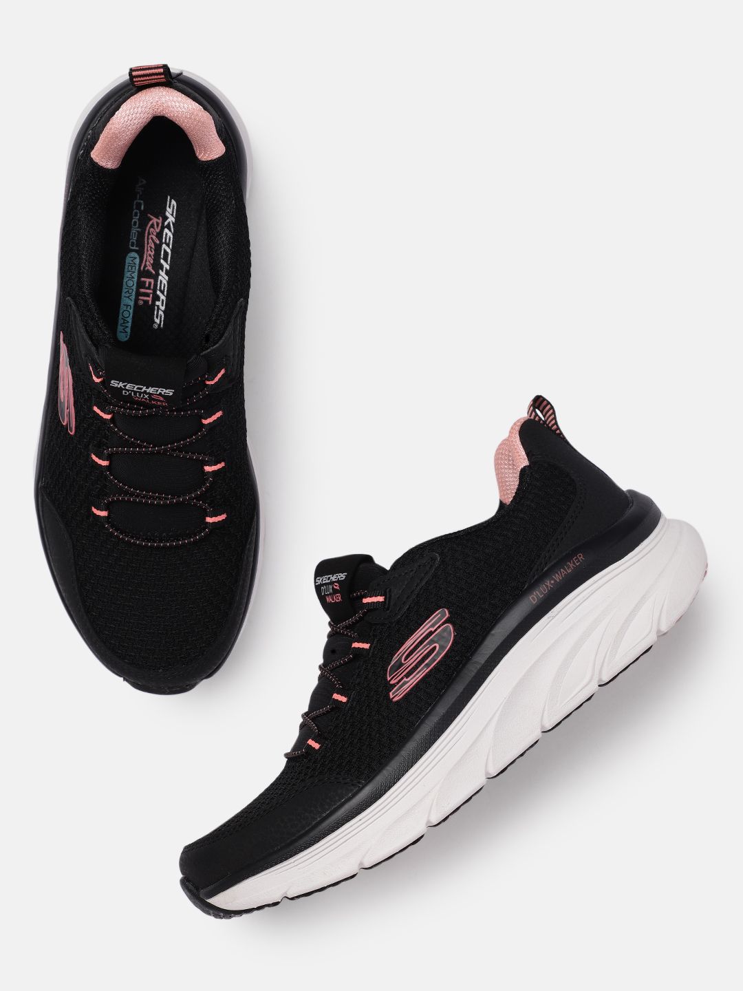 Skechers Women Black D'Lux Walker - Running Vision Sneakers Price in India