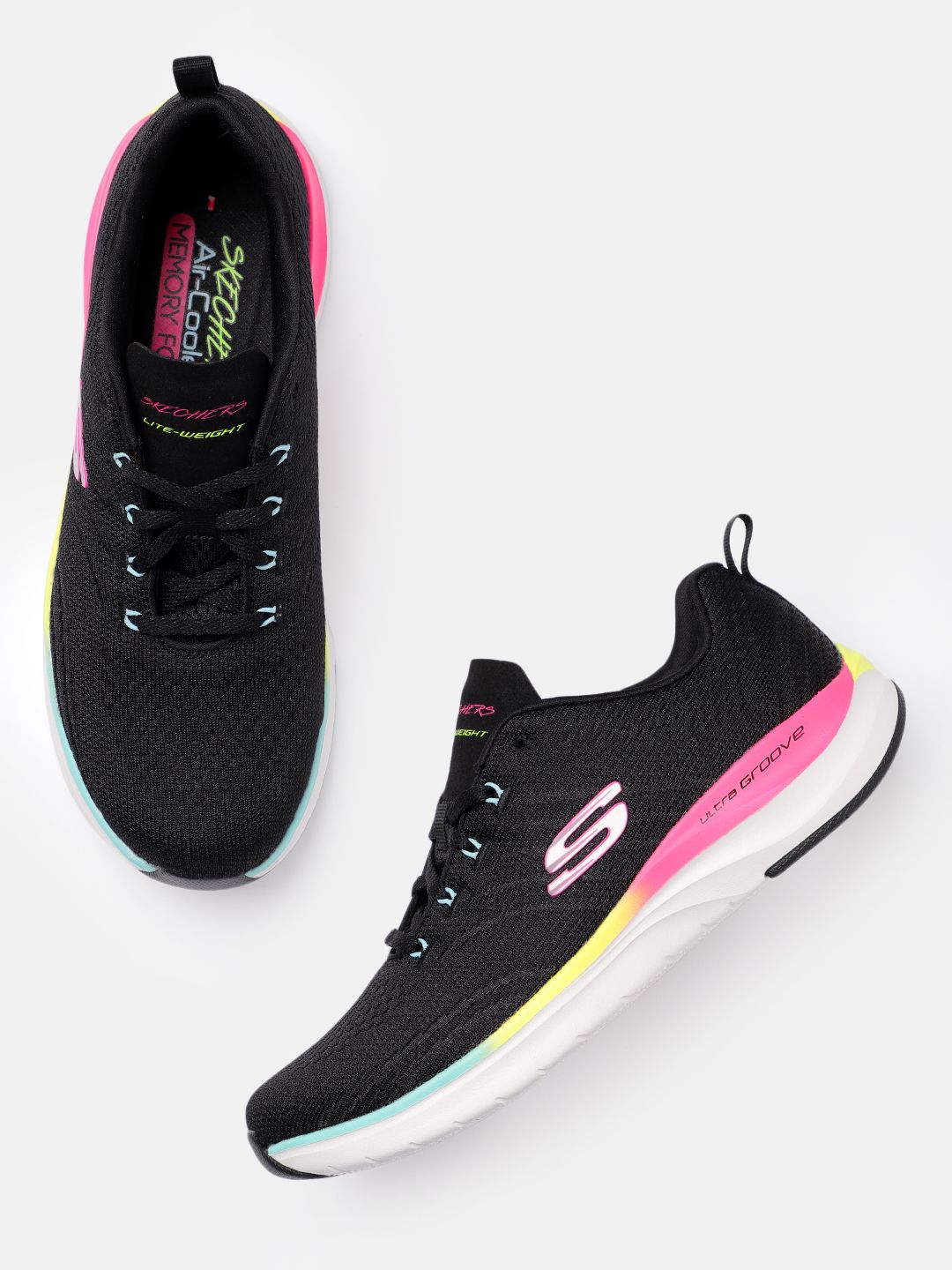 Skechers Women Black ULTRA GROOVE - PURE VISION Sneakers Price in India