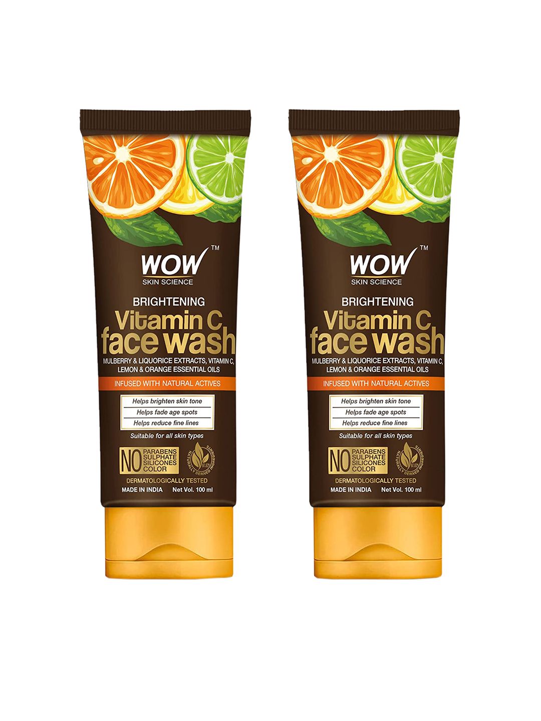 WOW SKIN SCIENCE Set Of 2 Brightening Vitamin C Face Wash 200 ml