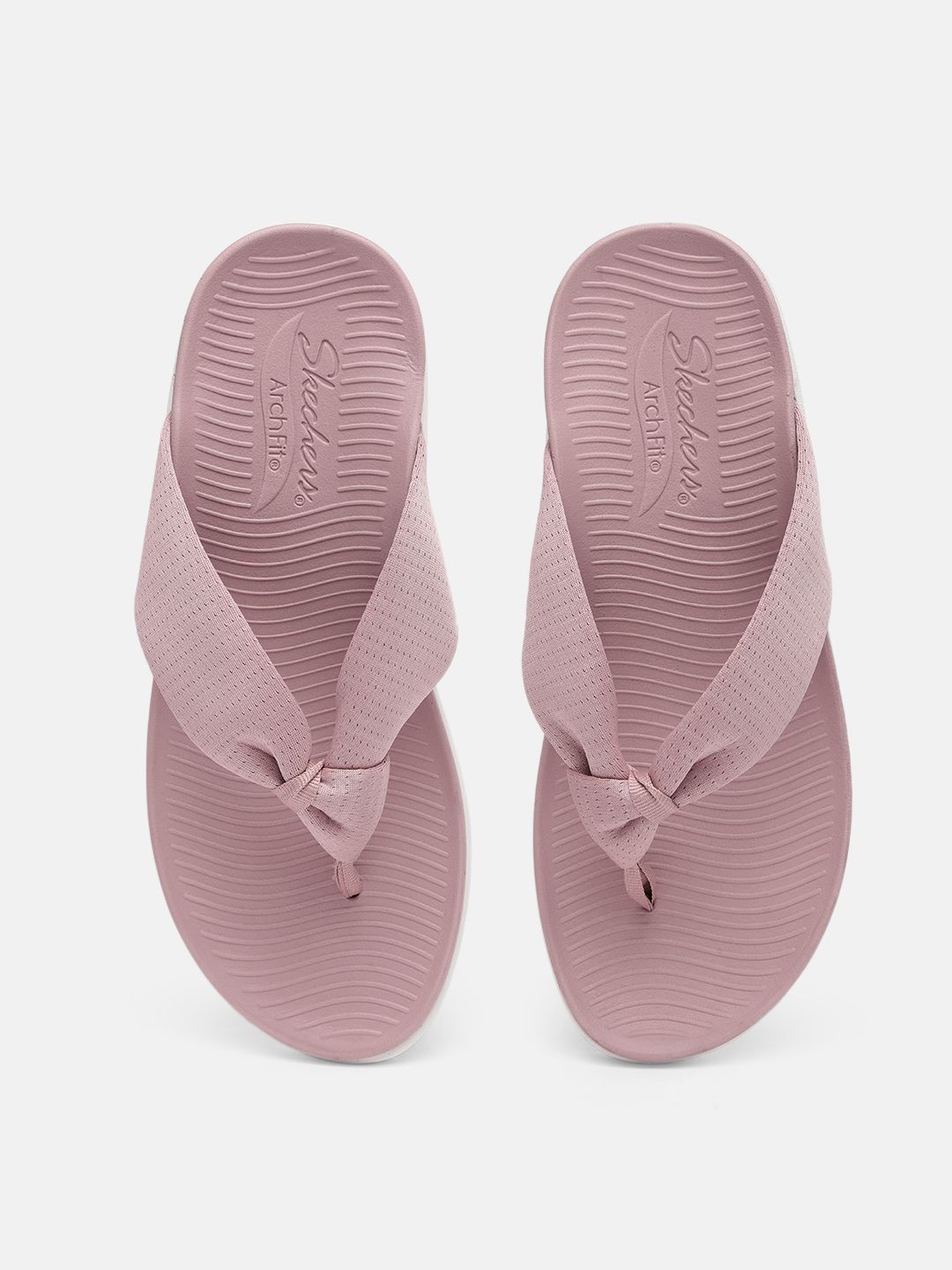 Skechers Women Dusty Pink Solid Thong Flip-Flops Price in India