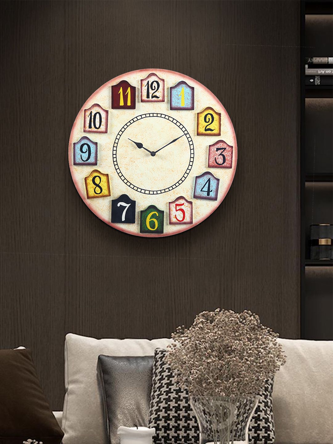 Aapno Rajasthan White & Yellow Printed Contemporary Wall Clock Price in India