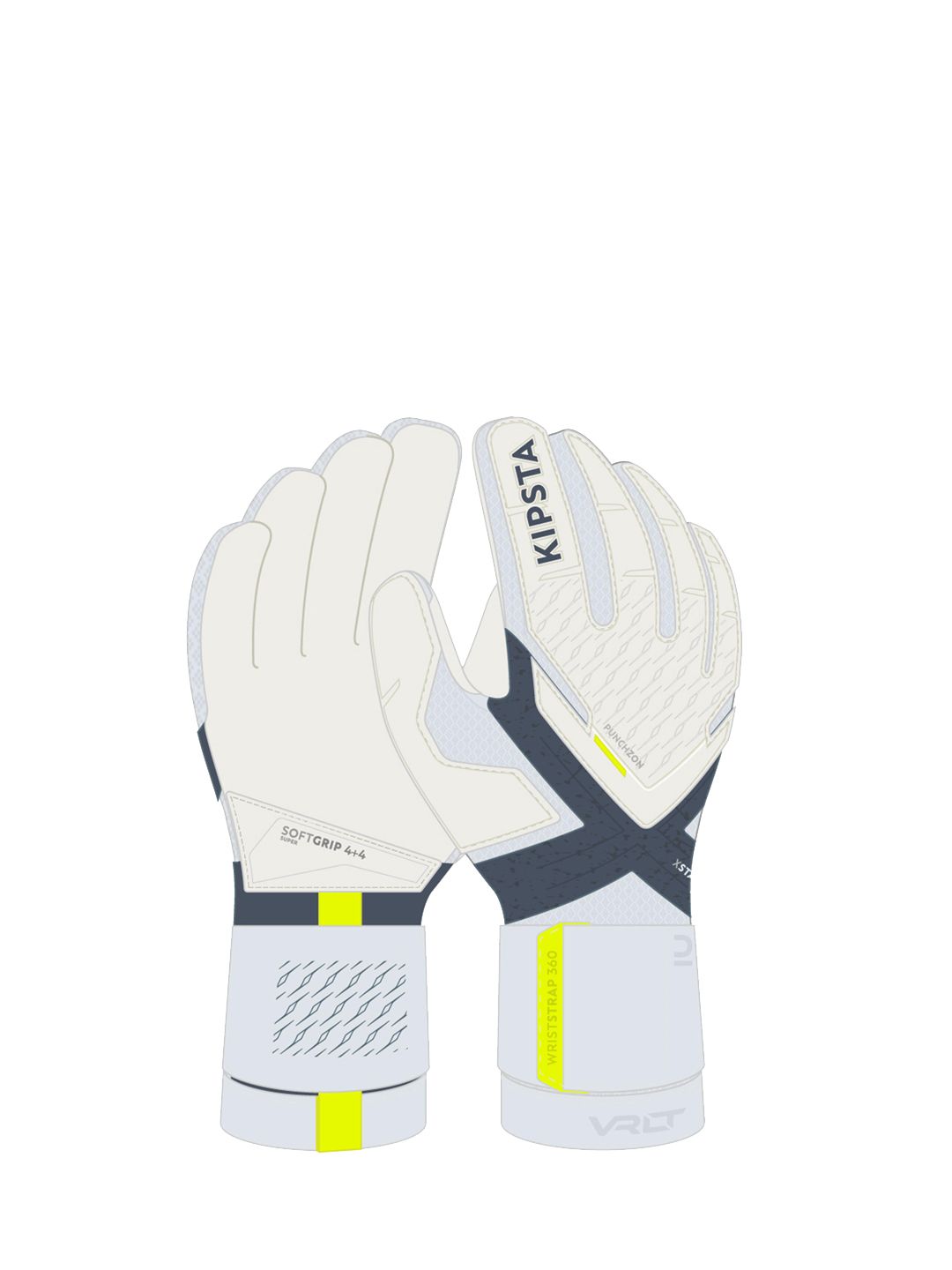 GKipsta By Decathlon Unisex White,Blue&Yellow Football Goalkeeper Gloves Price in India
