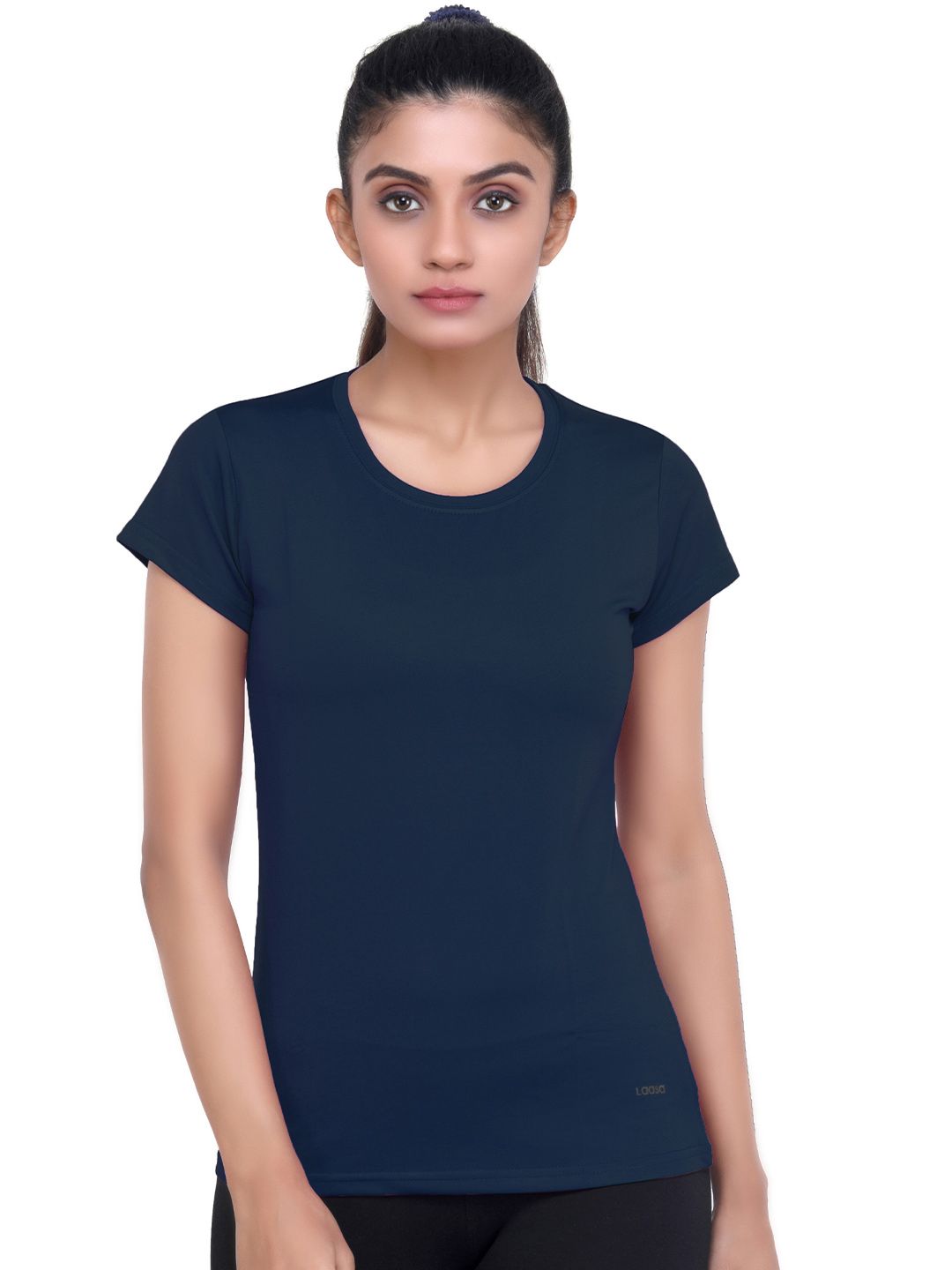 LAASA SPORTS Women Blue Solid Running T-Shirt Price in India