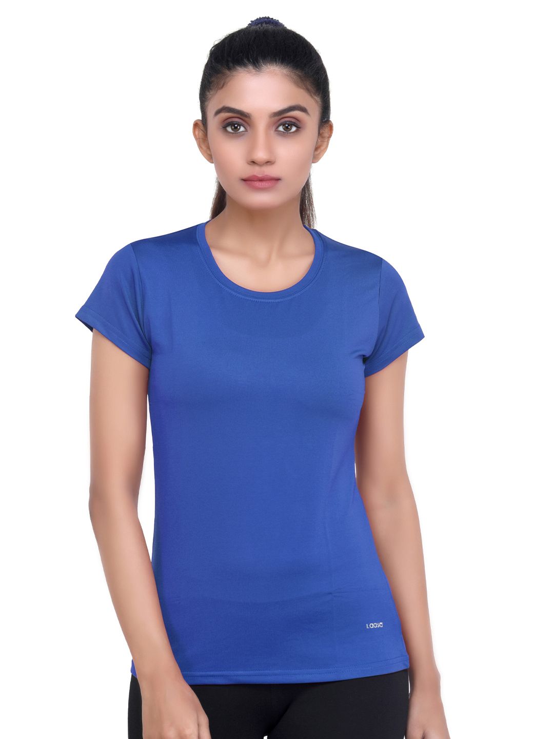 LAASA SPORTS Women Blue Training or Gym T-shirt Price in India