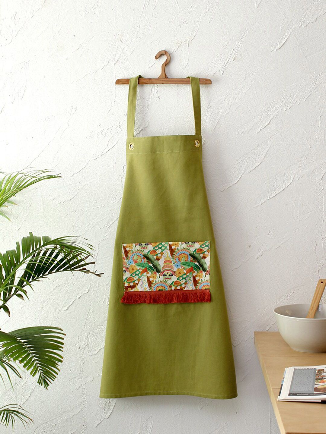 House This Green Printed Pure Cotton Apron Price in India