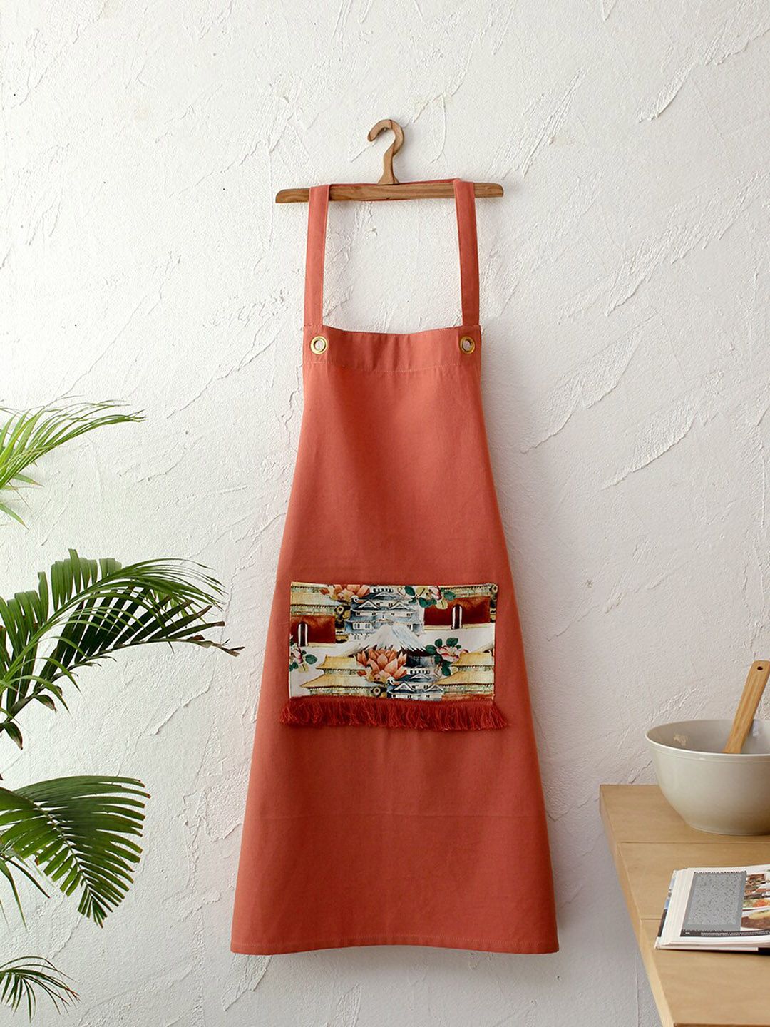 House This Rust-coloured Pure Cotton Apron Price in India