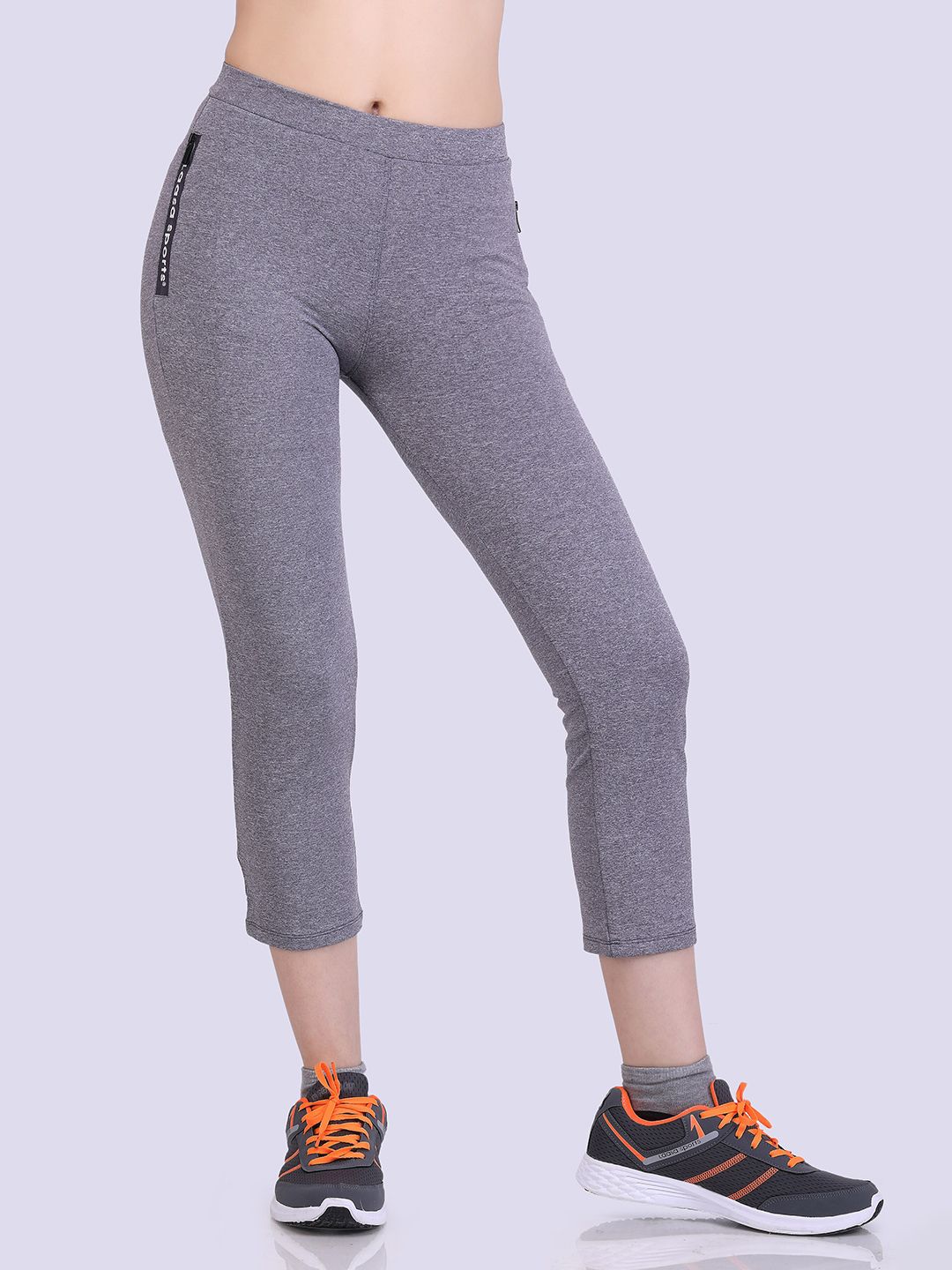 LAASA SPORTS Women Grey melange Capri Track Pant Price in India