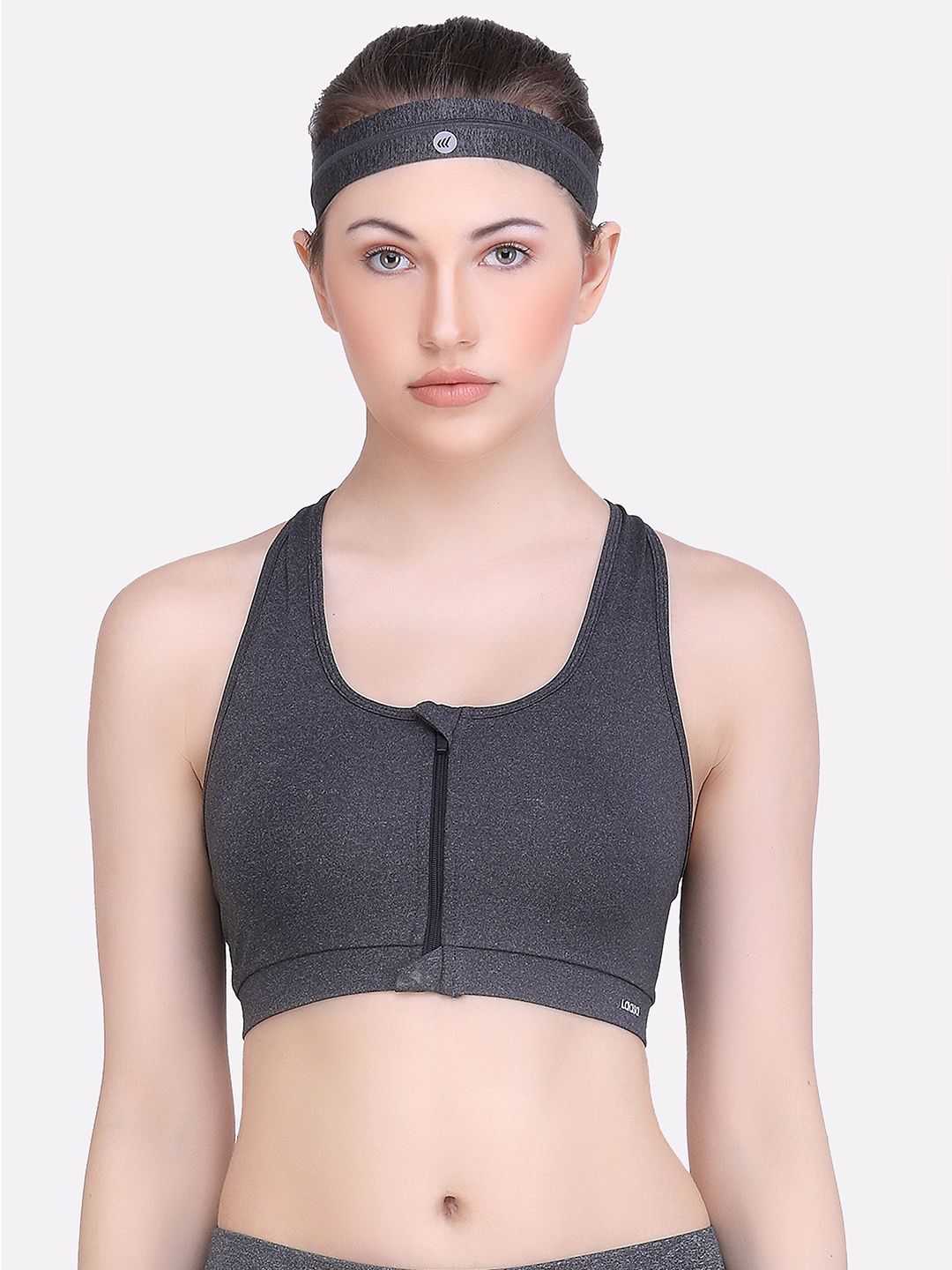 LAASA SPORTS Grey Moisture Wicking Workout Bra Price in India