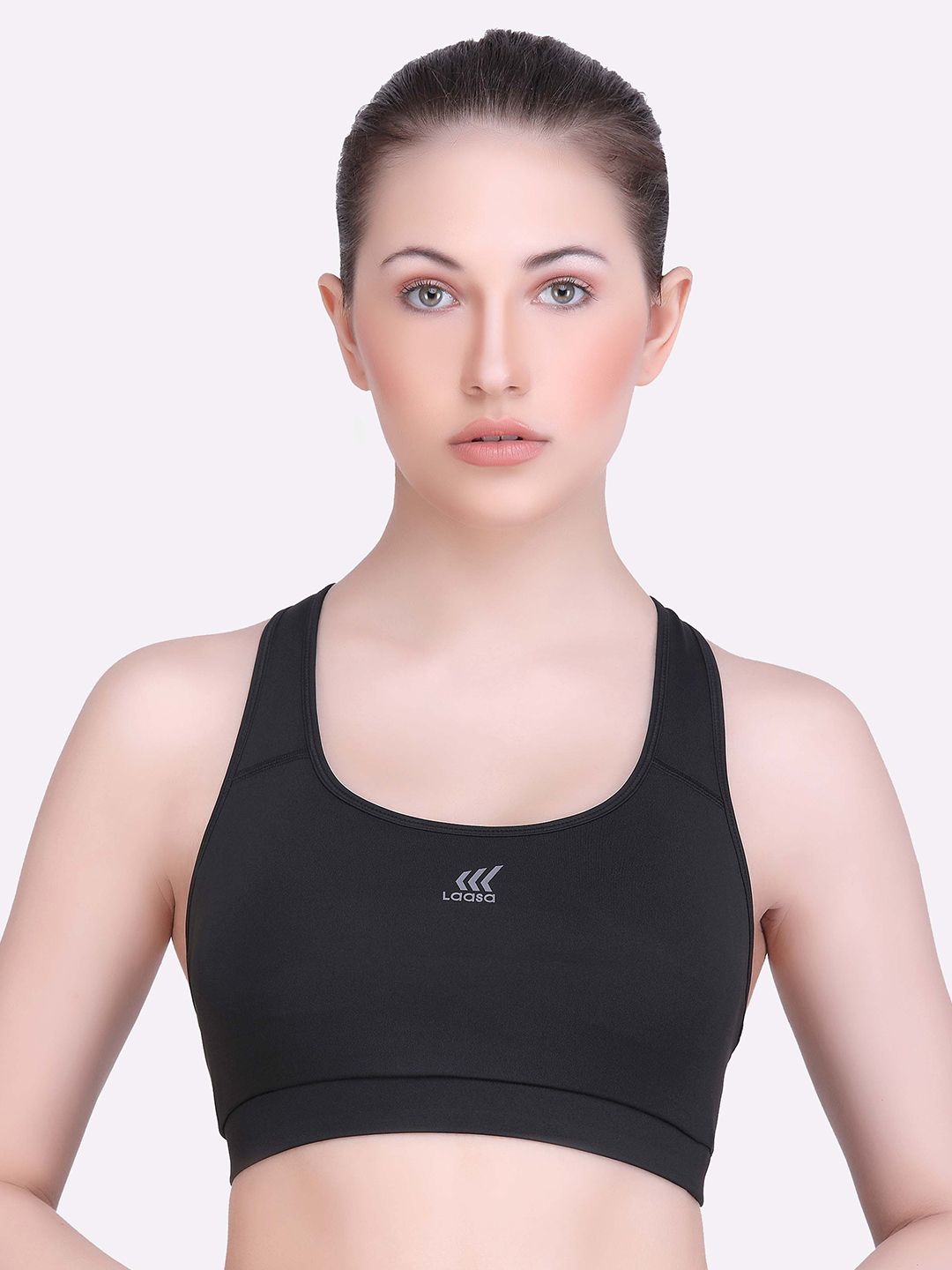 LAASA SPORTS Black Dry Fit RacerBack Workout Bra Price in India