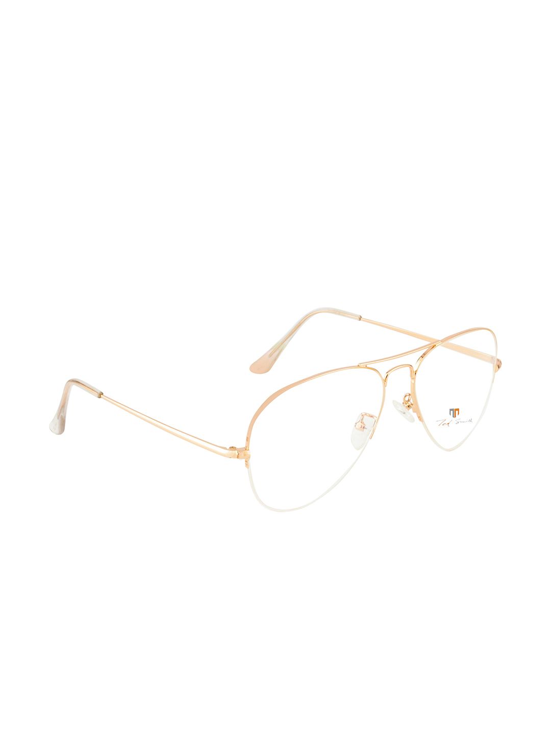 Ted Smith Unisex Rose Gold Half Rim Aviator Frames TS-9083_C4 Price in India