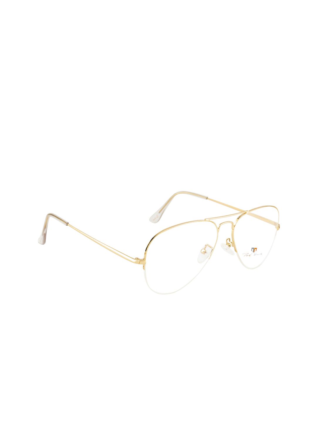 Ted Smith Unisex Gold-Toned Half Rim Aviator Frames TS-9083_C2 Price in India