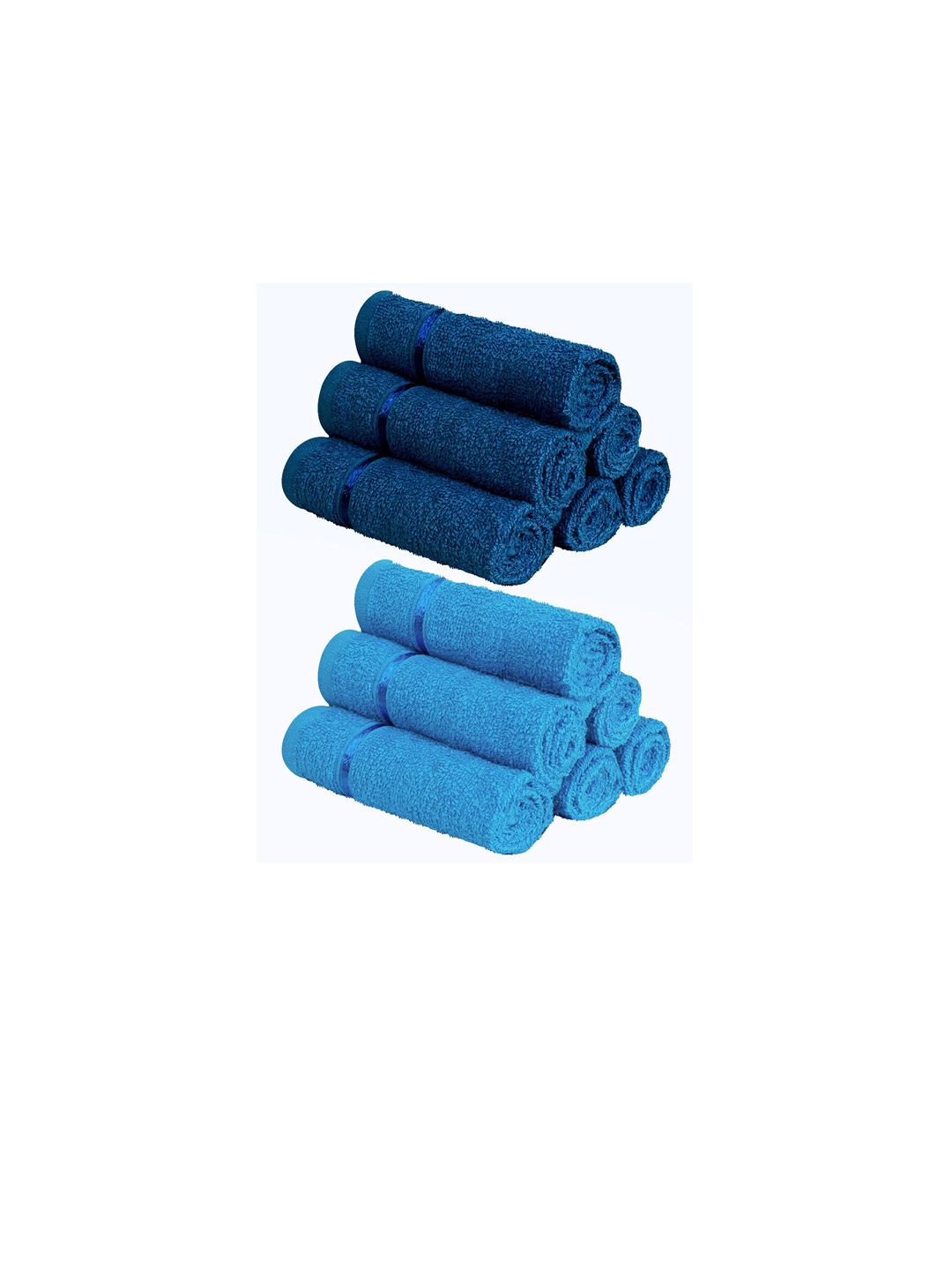 Story@home Blue Set Of 12 Solid 450 GSM Pure Cotton Face Towels Price in India