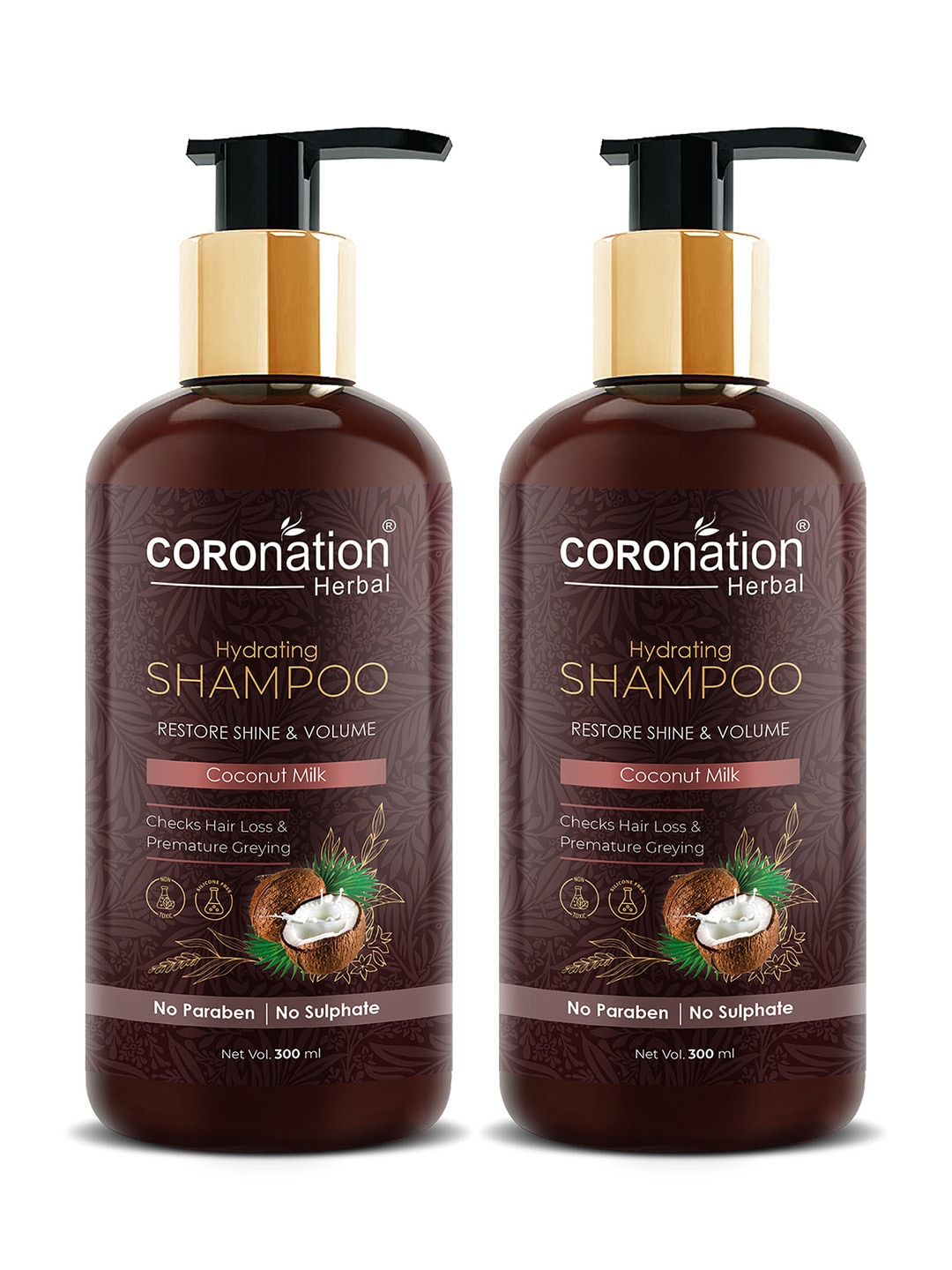 COROnation Herbal Set of 2 Coconut Milk Hydrating Shampoo 300 ml Each Price in India