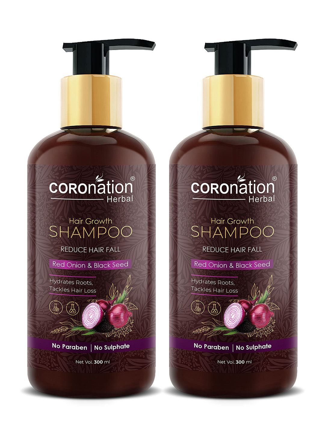 COROnation Herbal Set of 2 Red Onion & Black Seed Hair Growth Shampoo 300 ml Each Price in India