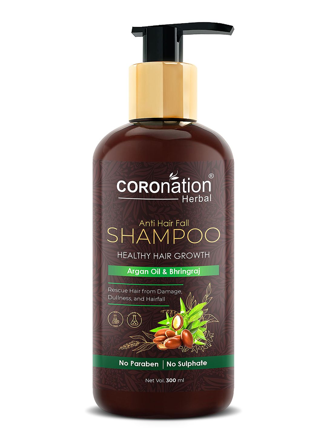 COROnation Herbal Argan Oil & Bhringraj Anti Hair Fall Shampoo 300 ml Price in India