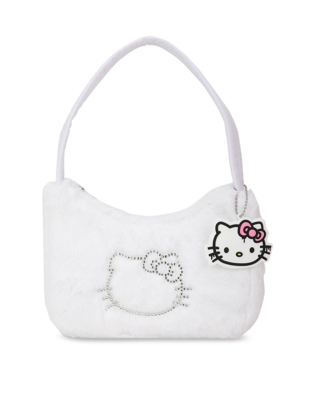 FOREVER 21 White PU Structured Shoulder Bag with Applique Price in India