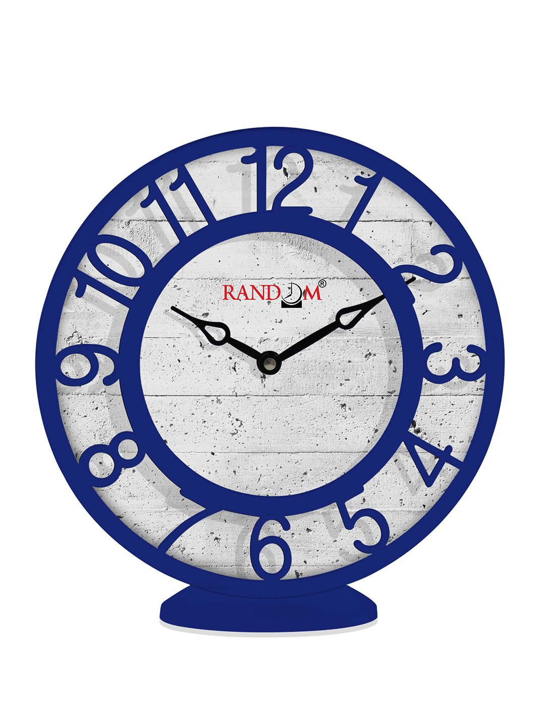 RANDOM Grey & Blue Round Printed Contemporary Analogue Wall Clock Price in India