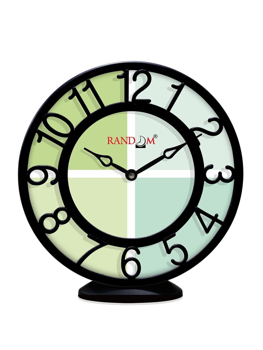 RANDOM Black & Green Printed Contemporary Wall Clock Price in India