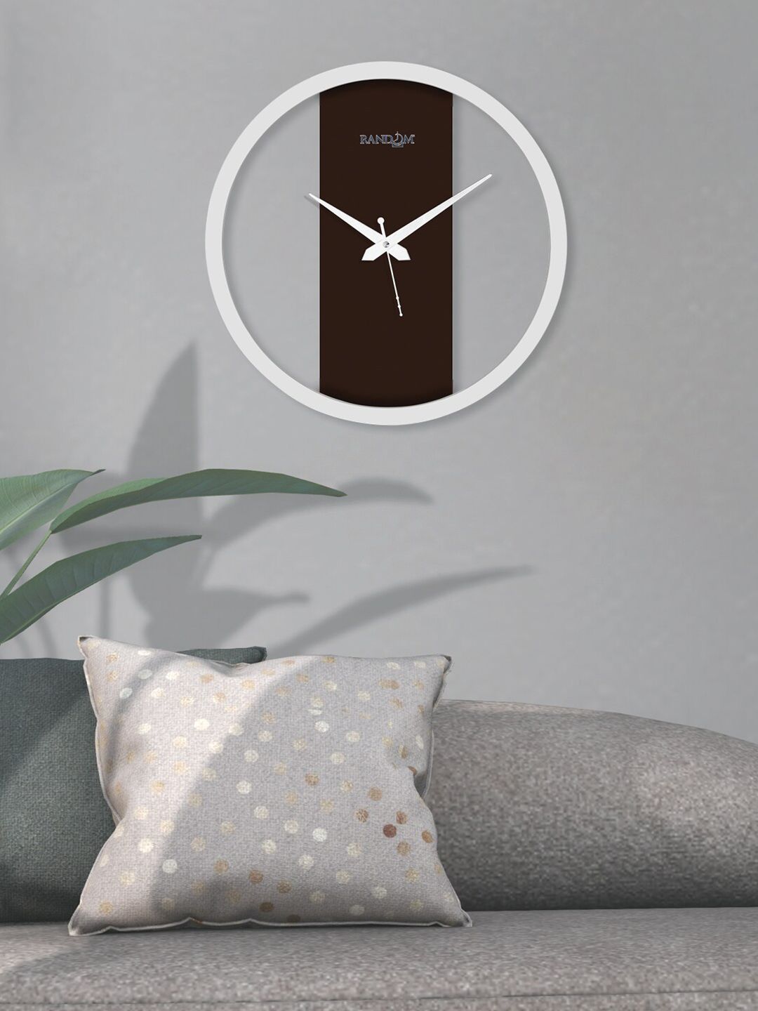 RANDOM Brown & White Analogue Contemporary Wall Clock Price in India