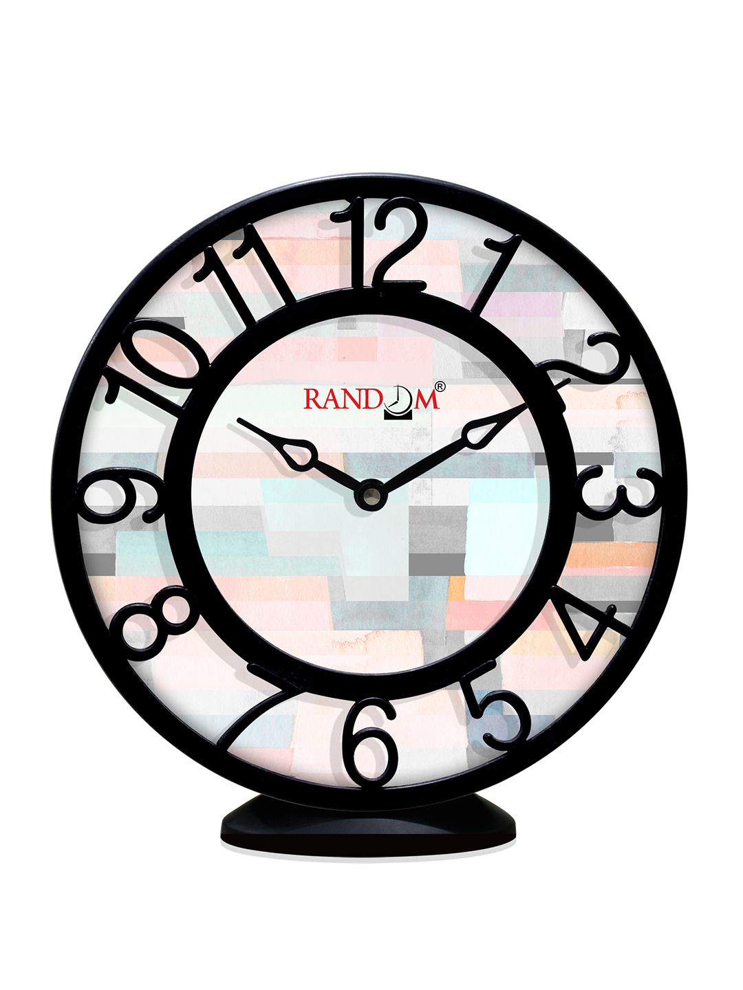 RANDOM Black & Pink Printed Contemporary Wall Clock Price in India