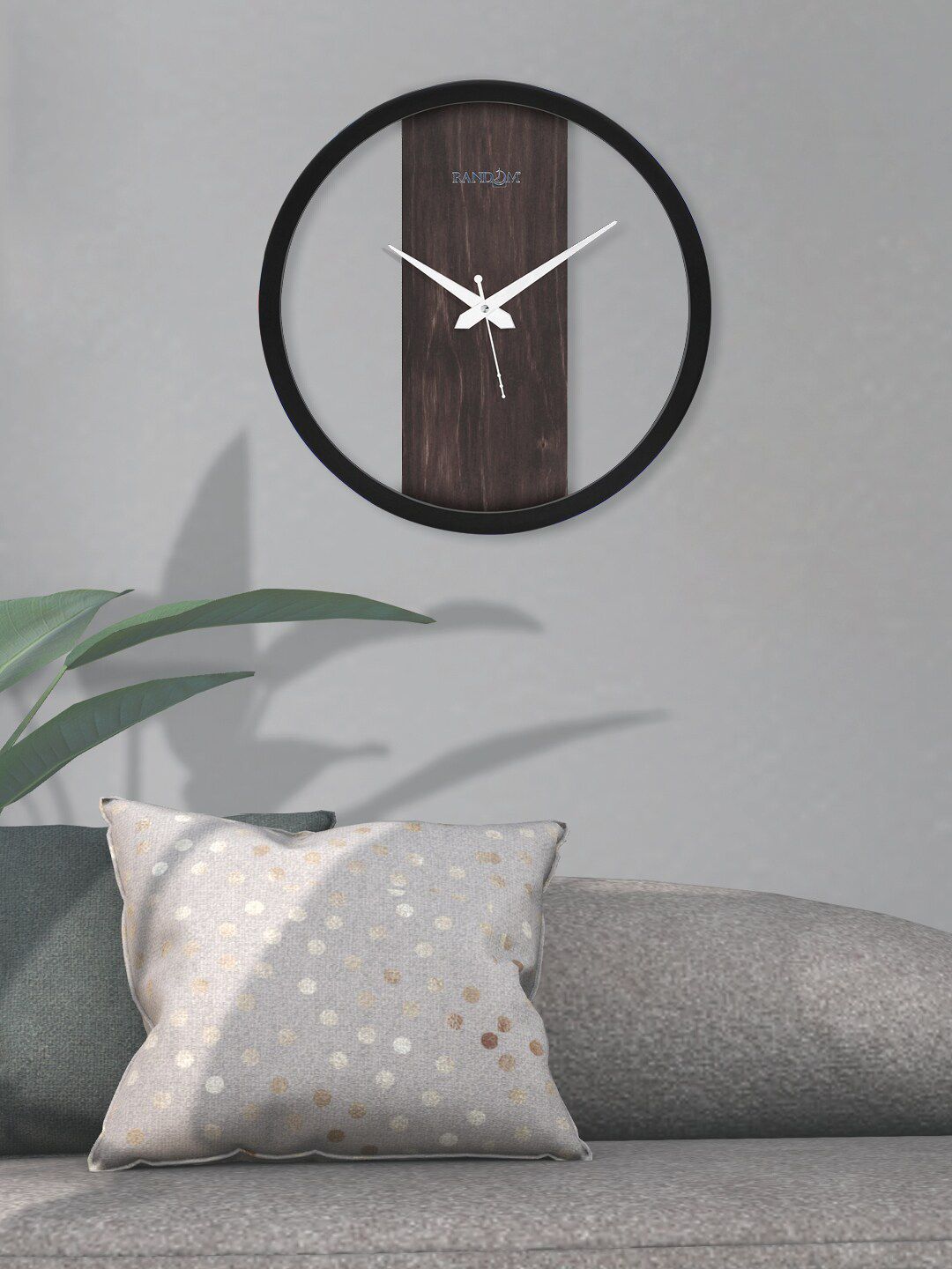 RANDOM Coffee Brown & Black Analogue Contemporary Wall Clock Price in India