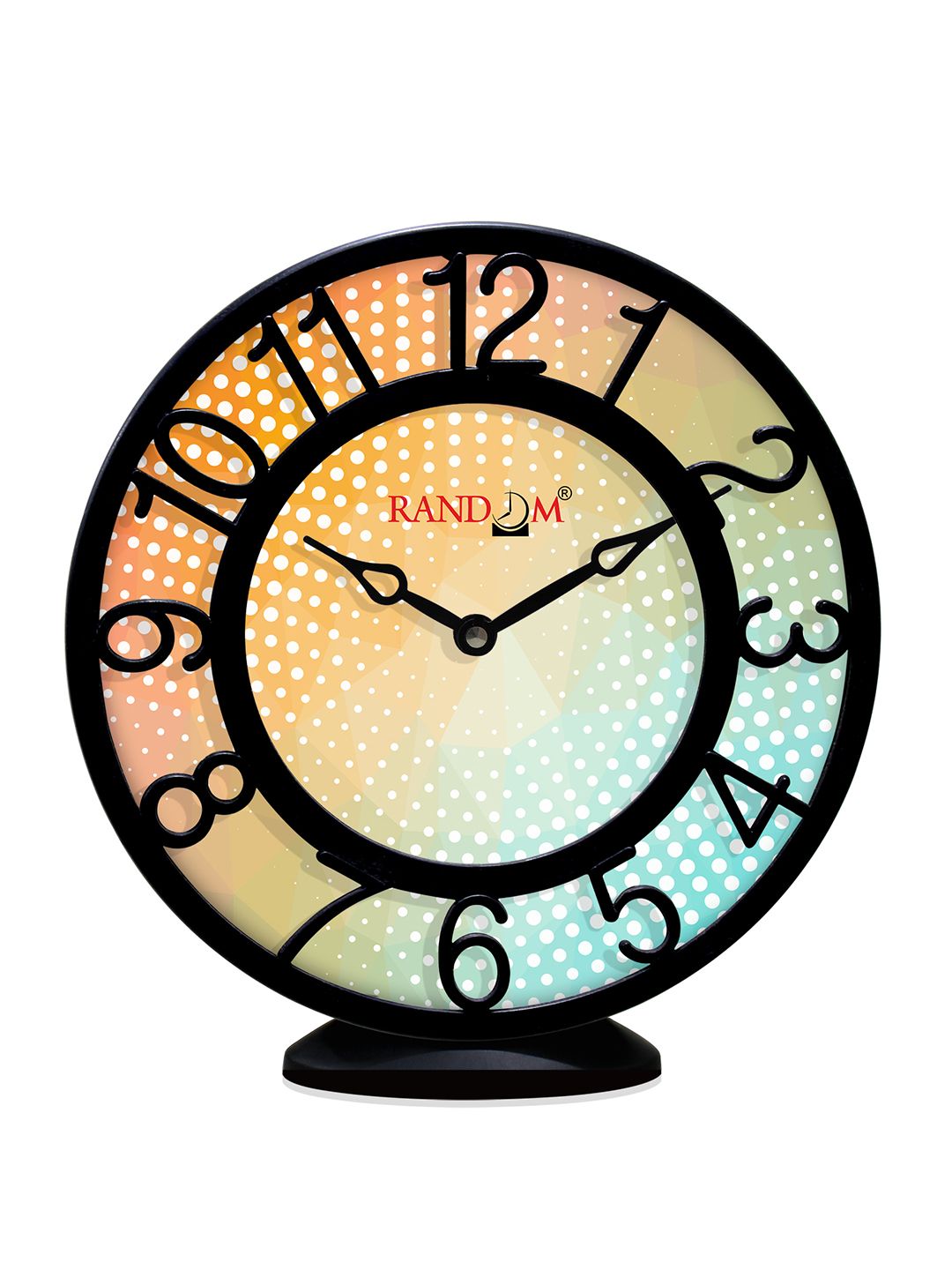 RANDOM Multi Color Printed Round Contemporary Wall or Table Clock 20 cm Price in India