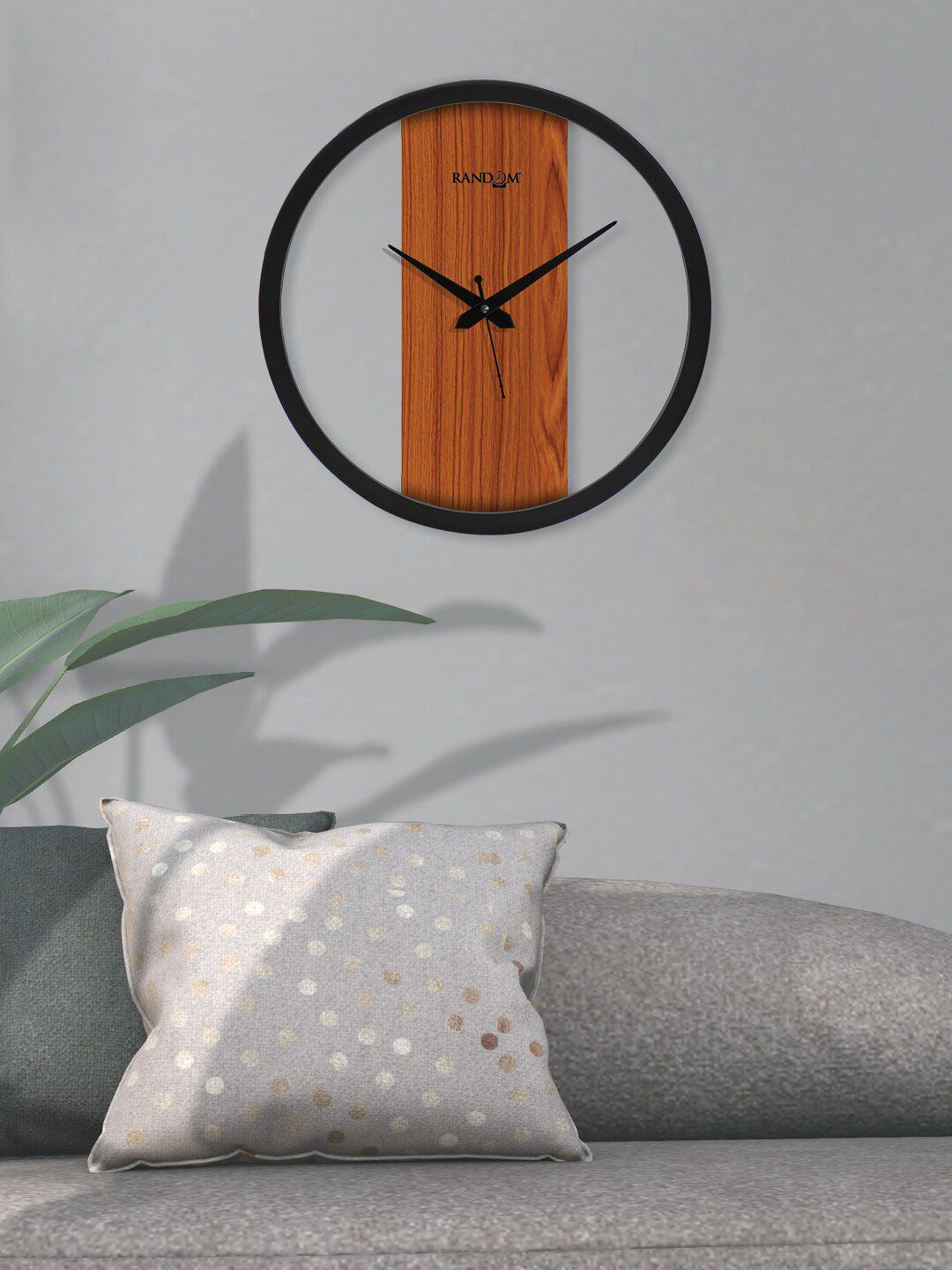 RANDOM Brown & Black Contemporary Wall Clock Price in India