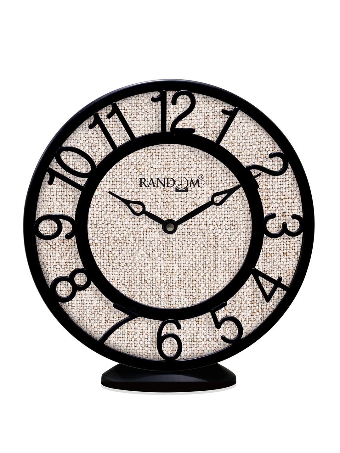 RANDOM Off White & Black Printed Contemporary Wall Clock Price in India