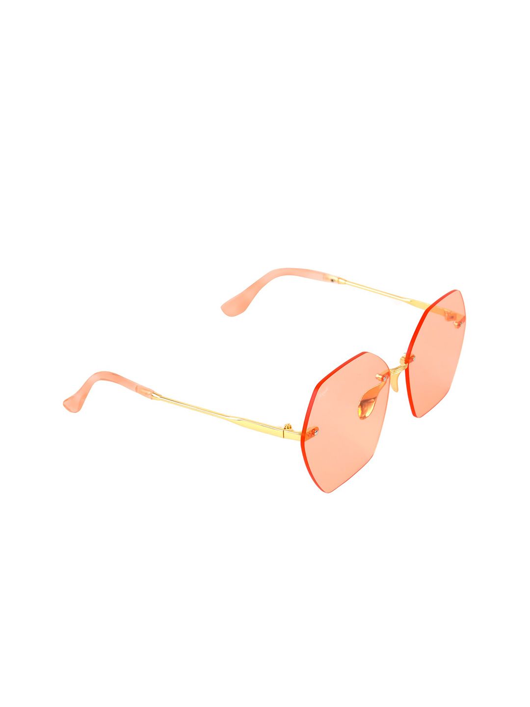 Floyd Unisex Pink Lens & Gold-Toned Sunglasses with UV Protected Lens Price in India