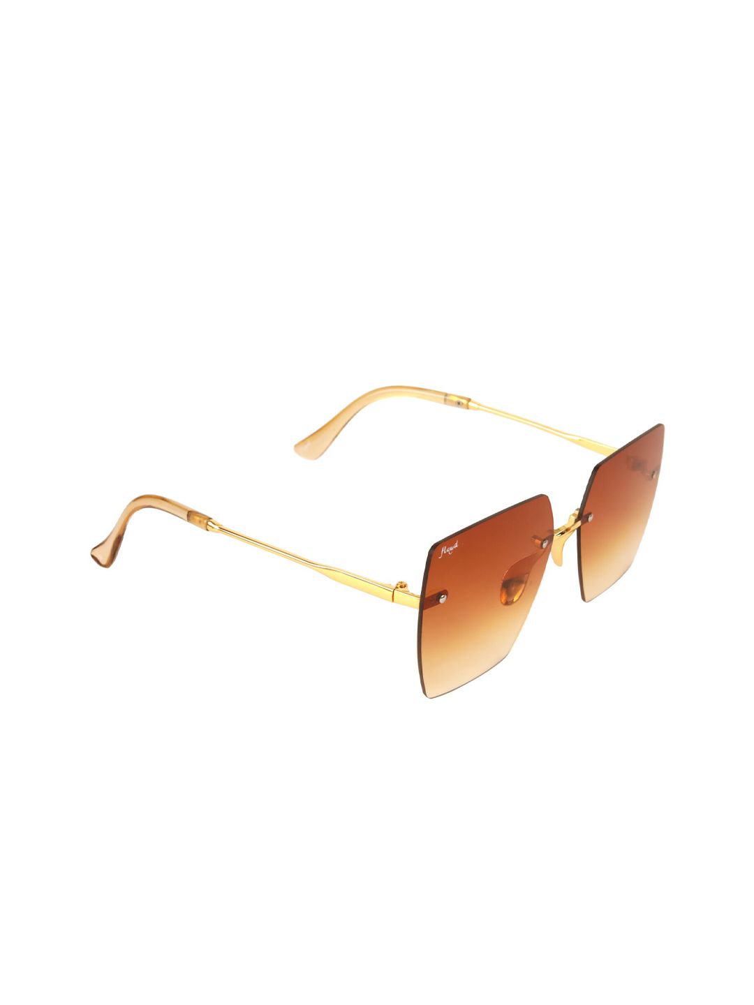 Floyd Unisex Brown Lens & Gold-Toned Square Sunglasses with UV Protected Lens Price in India