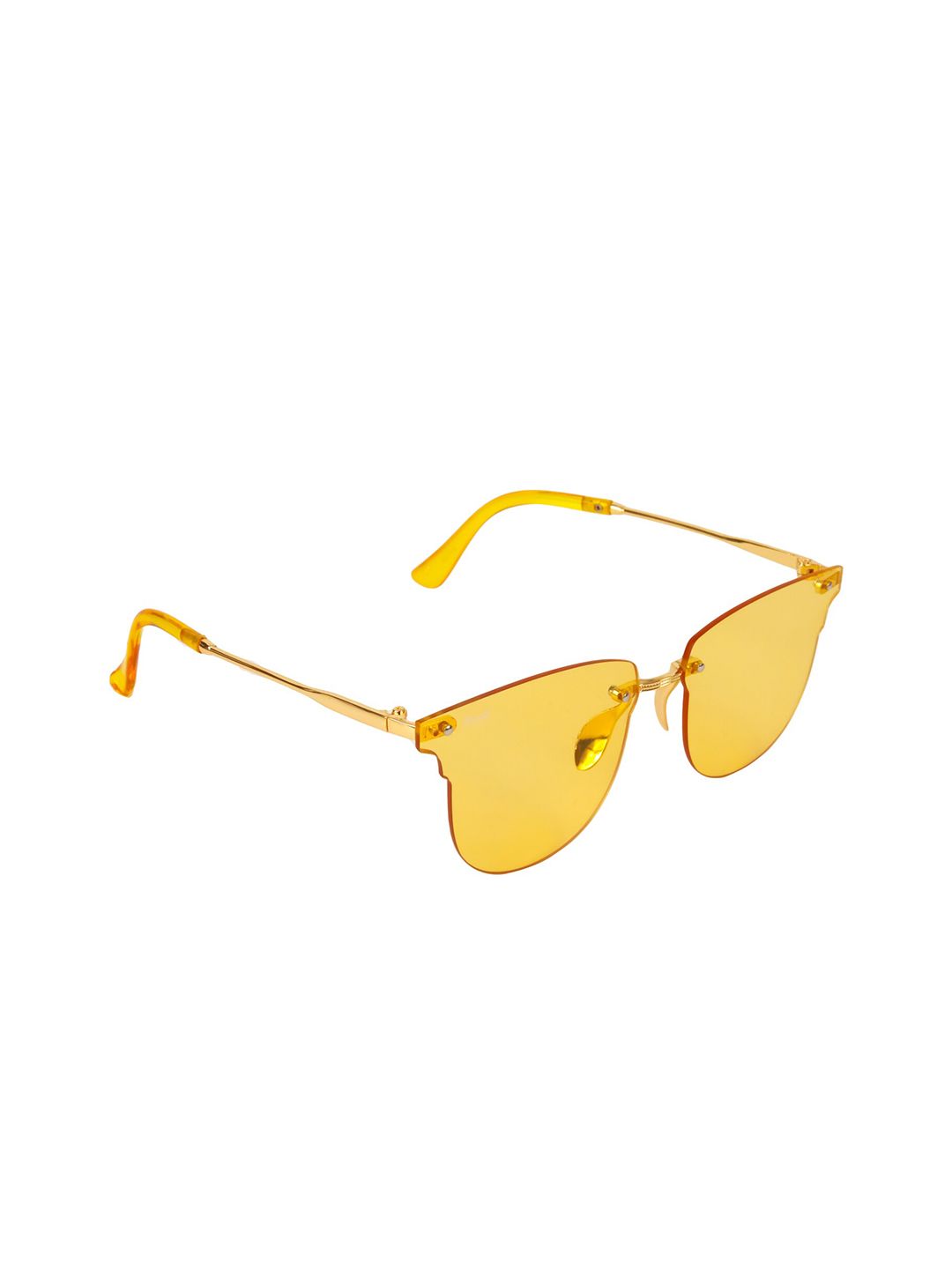 Floyd Unisex Yellow Lens & Gold-Toned Butterfly Sunglasses with UV Protected Lens Price in India