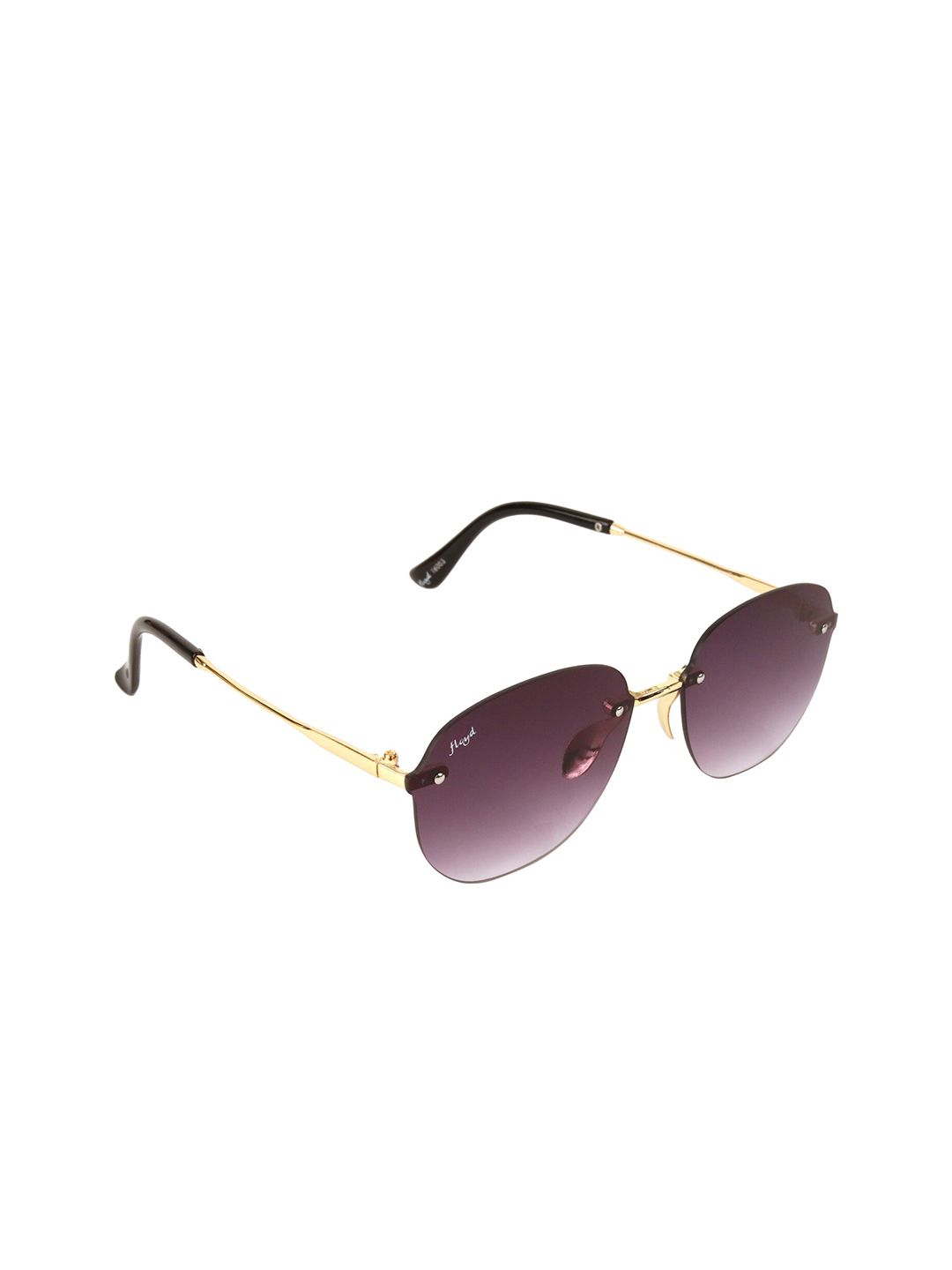 Floyd Unisex Purple Lens & Gold-Toned Oval Sunglasses with UV Protected Lens Price in India