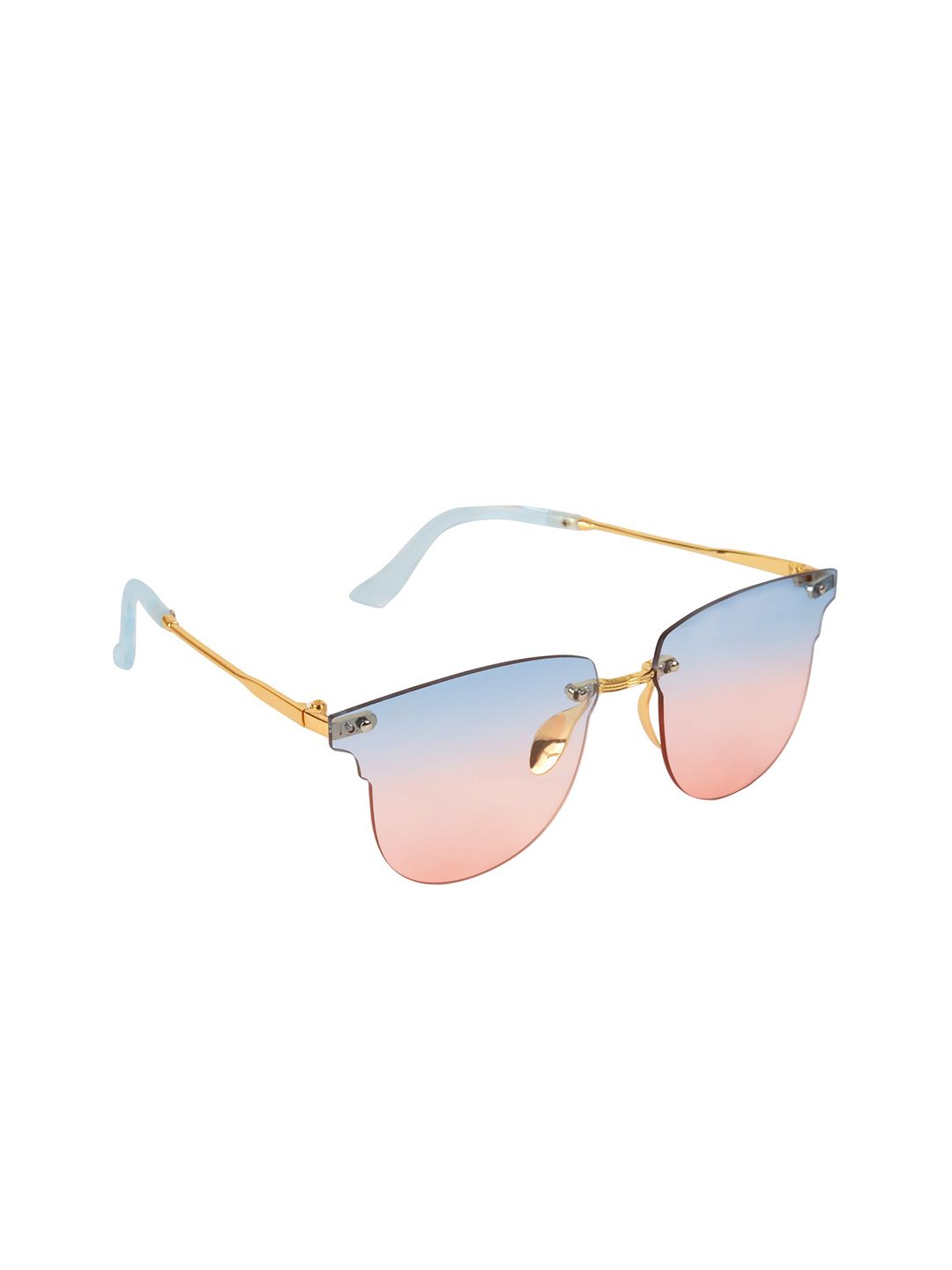 Floyd Unisex Blue Lens & Gold-Toned Butterfly with UV Protected Lens Sunglasses Price in India