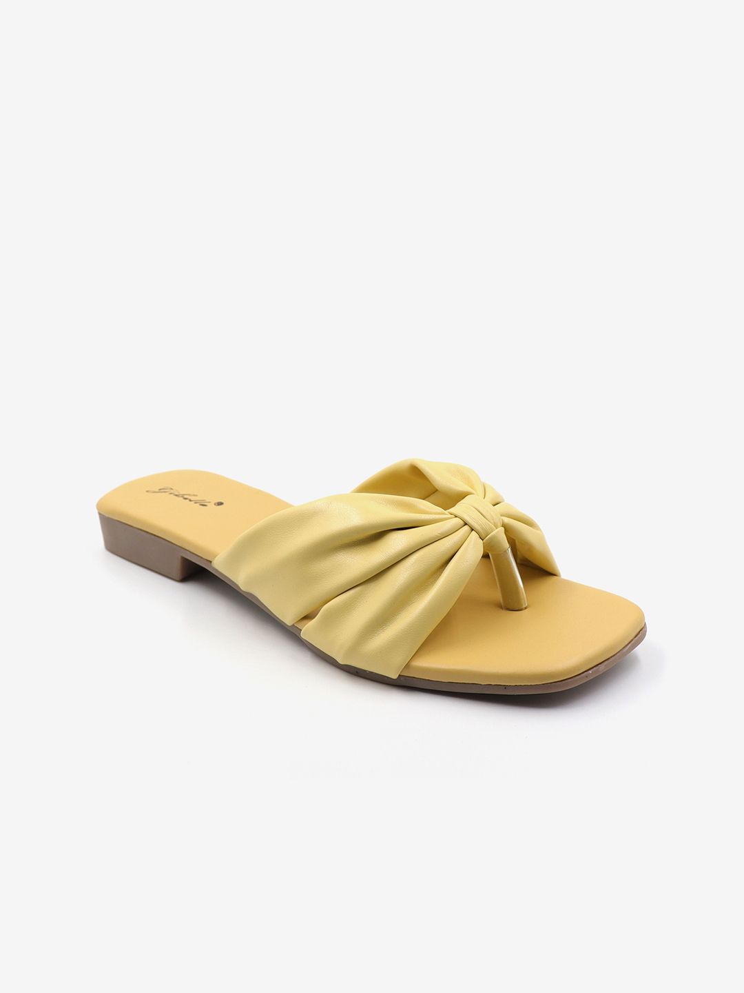 Gibelle Women Yellow Open Toe Flats Price in India