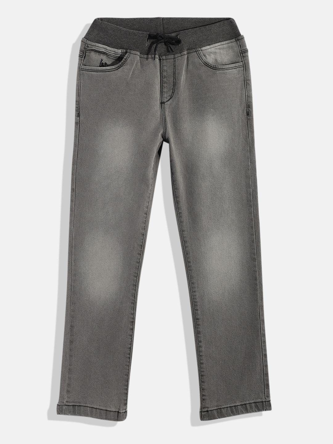 U.S. Polo Assn. Kids Boys Grey Heavy Fade Stretchable Jeans