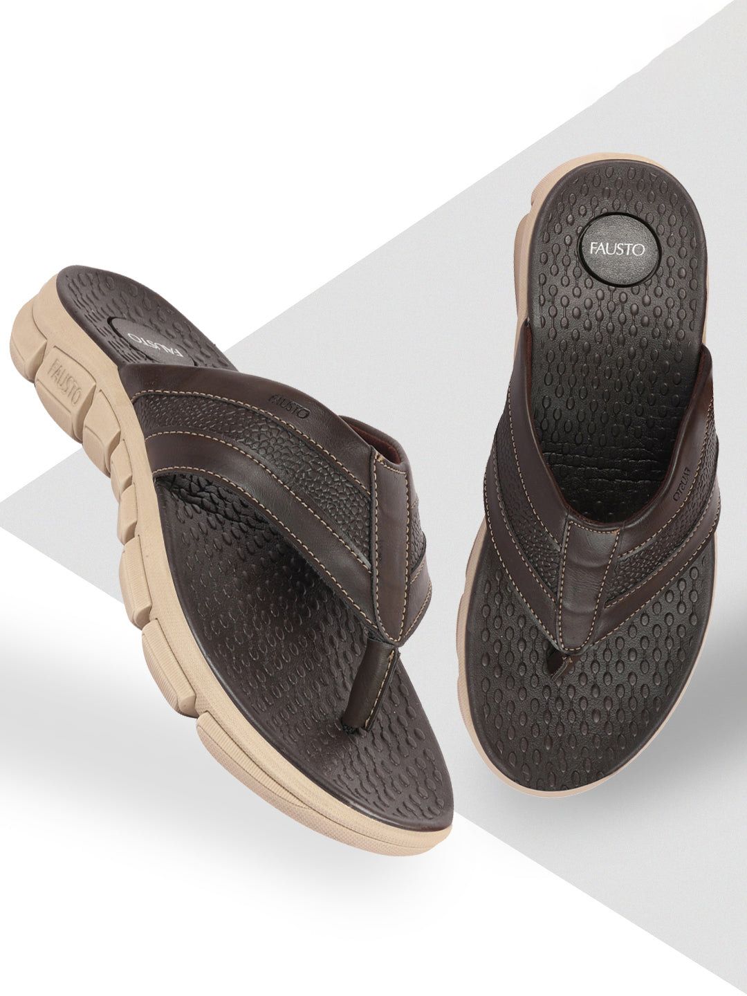 FAUSTO Men Brown Room Slippers