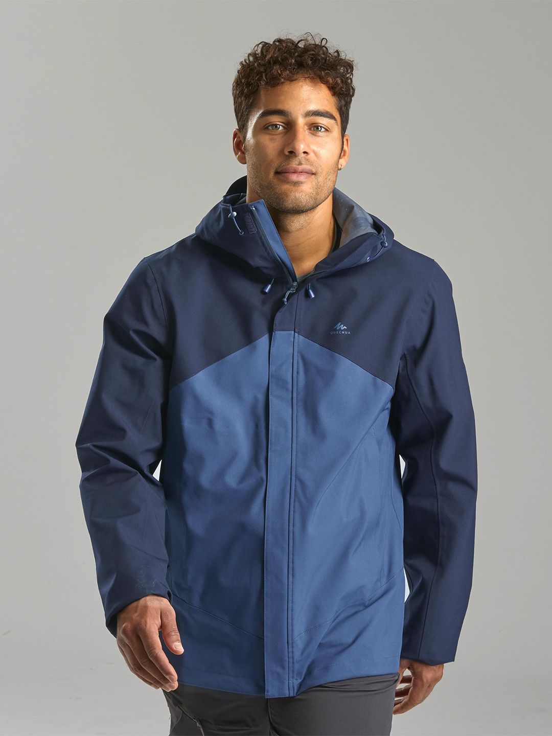 Decathlon Quechua - Men Navy Blue MH150 Full Zip Waterproof Walking Jackets