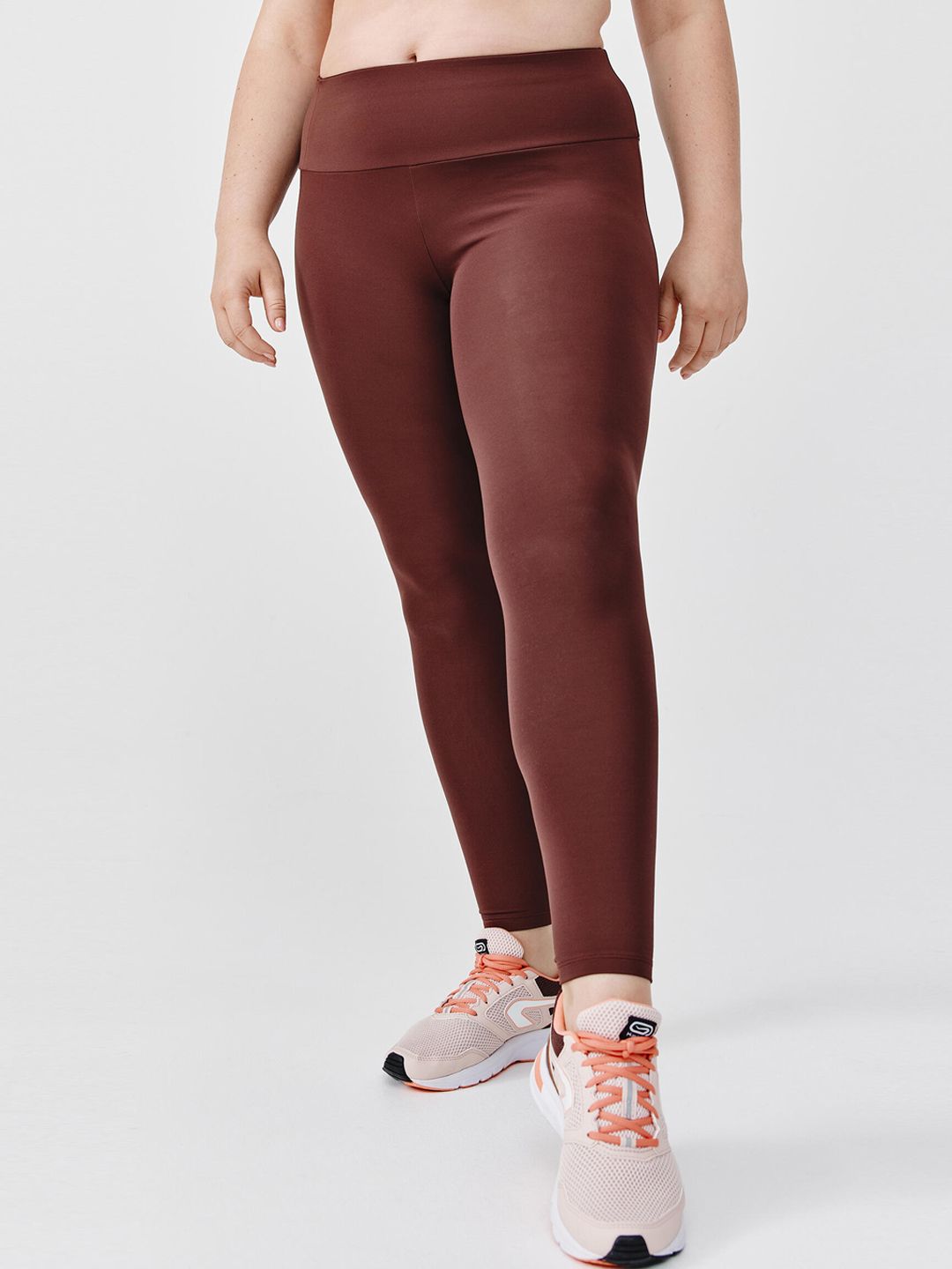 Kalenji By Decathlon Women Brown Solid Running Long Tights Price in India