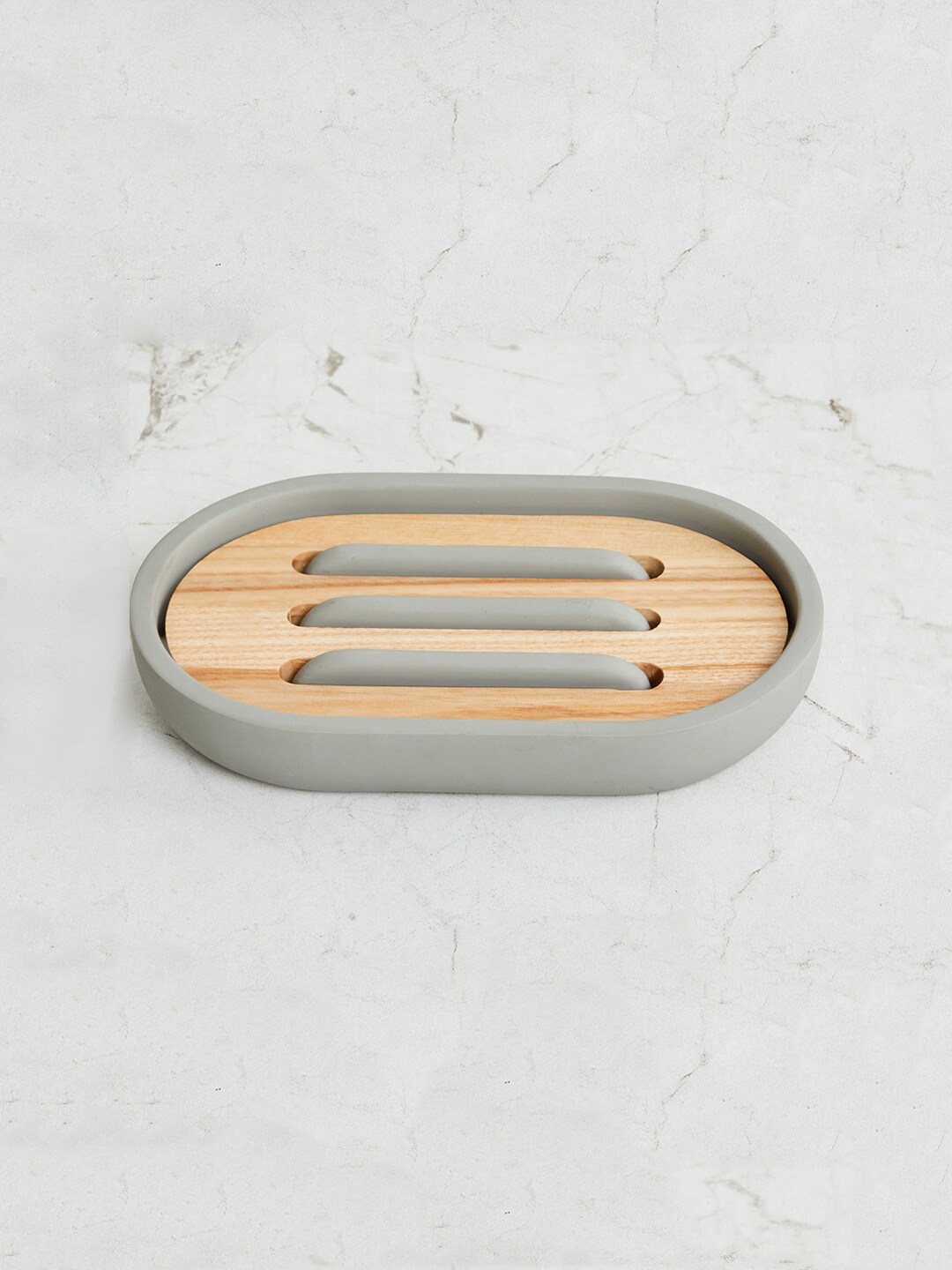 Home Centre Grey & Beige Solid Polyresin Soap Dish Price in India