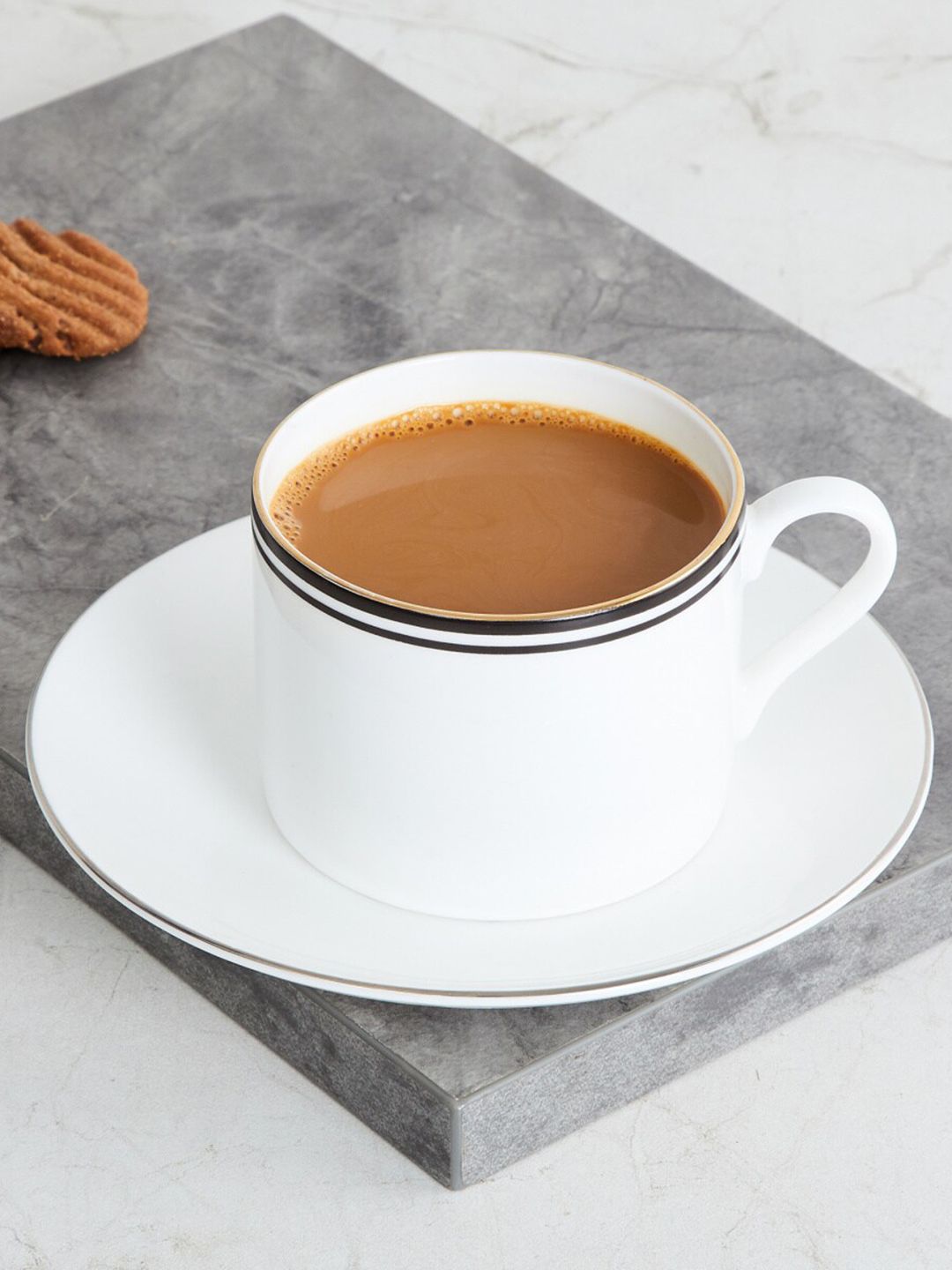 Home Centre White Solid Bone China Glossy Cups and Saucers Set Price in India