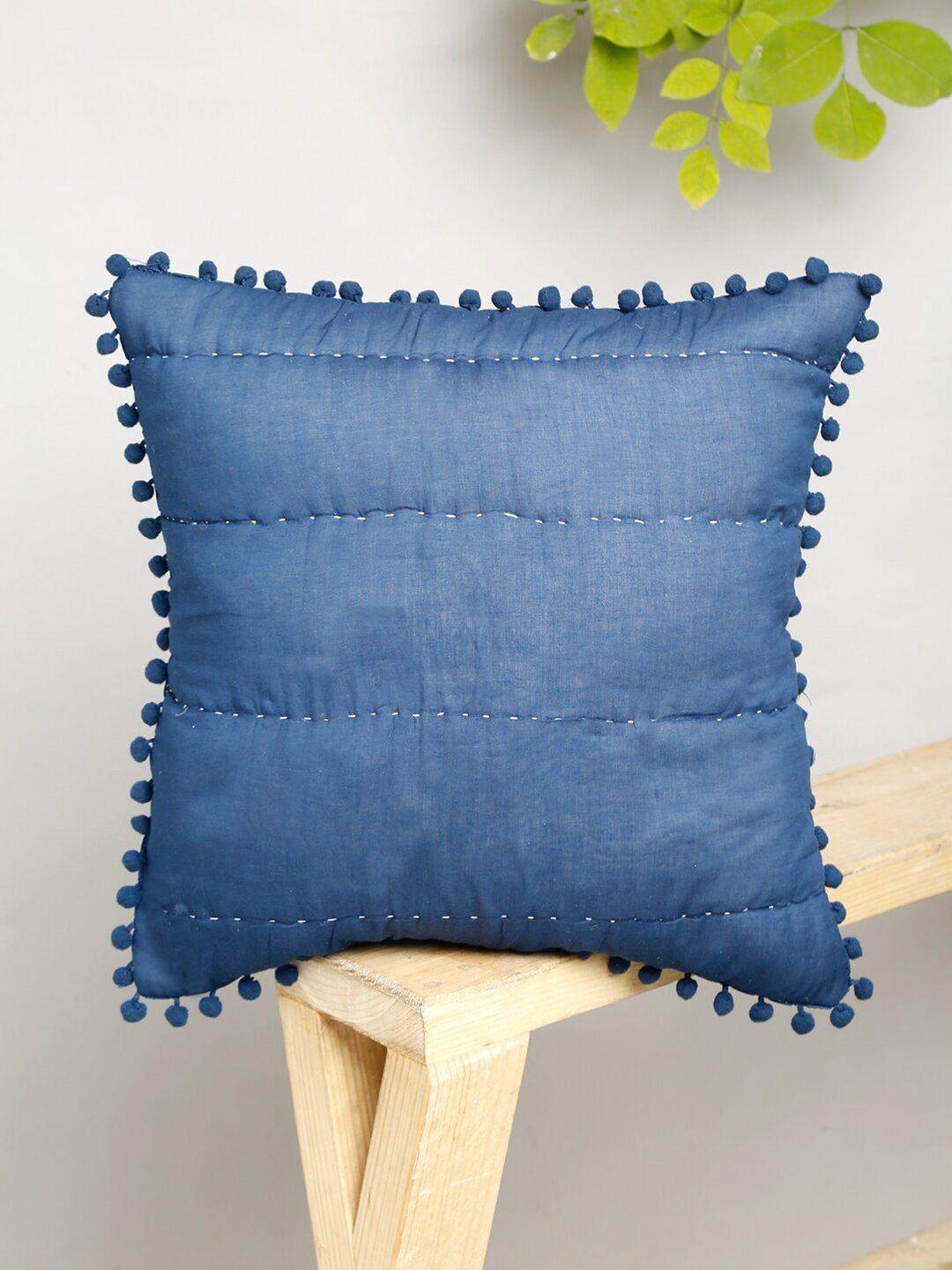 EK BY EKTA KAPOOR Navy Blue Square Cushion Covers Price in India
