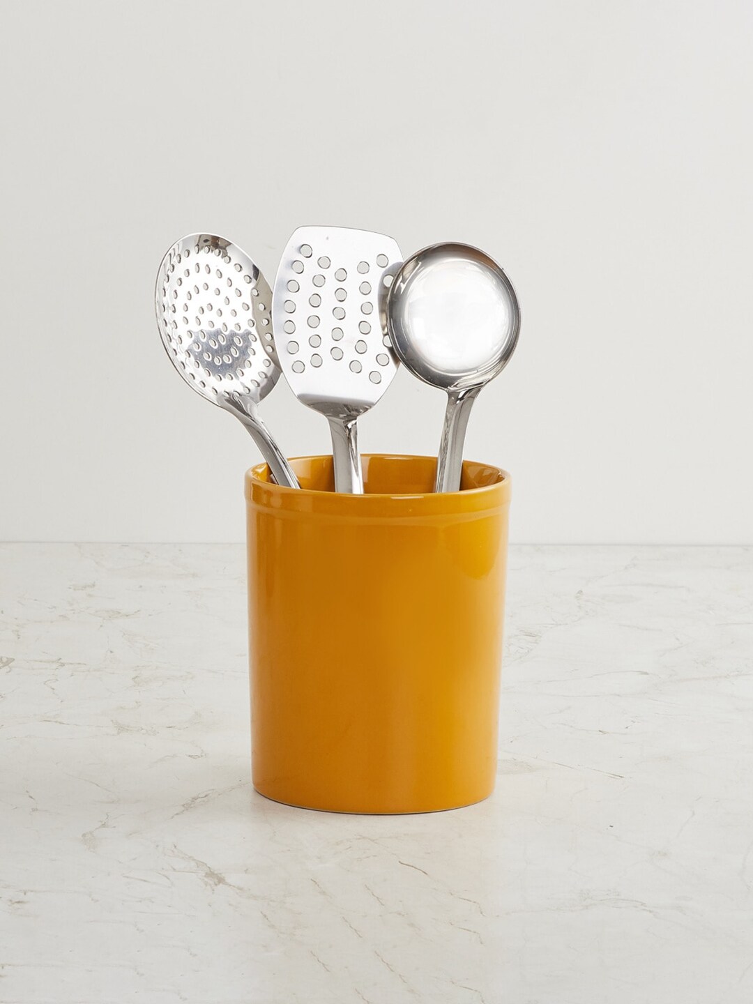Home Centre Yellow Solid Stoneware Utensil Holder Price in India
