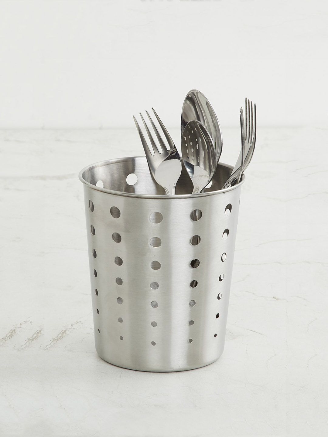 Home Centre Silver-Toned Medleys Stainless Steel Utensil Holder Price in India