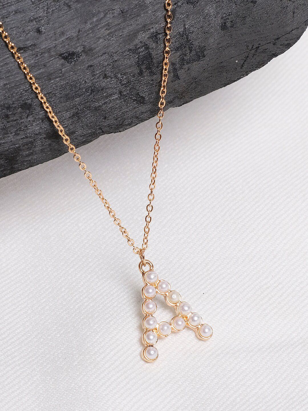 Lilly & sparkle Gold-Toned & White Gold-Plated Necklace Price in India