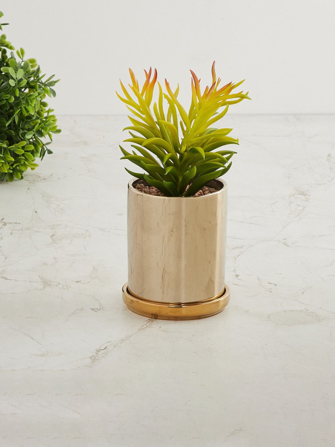 Home Centre Fiesta Gold Artificial Plant With Pot & Plate Price in India