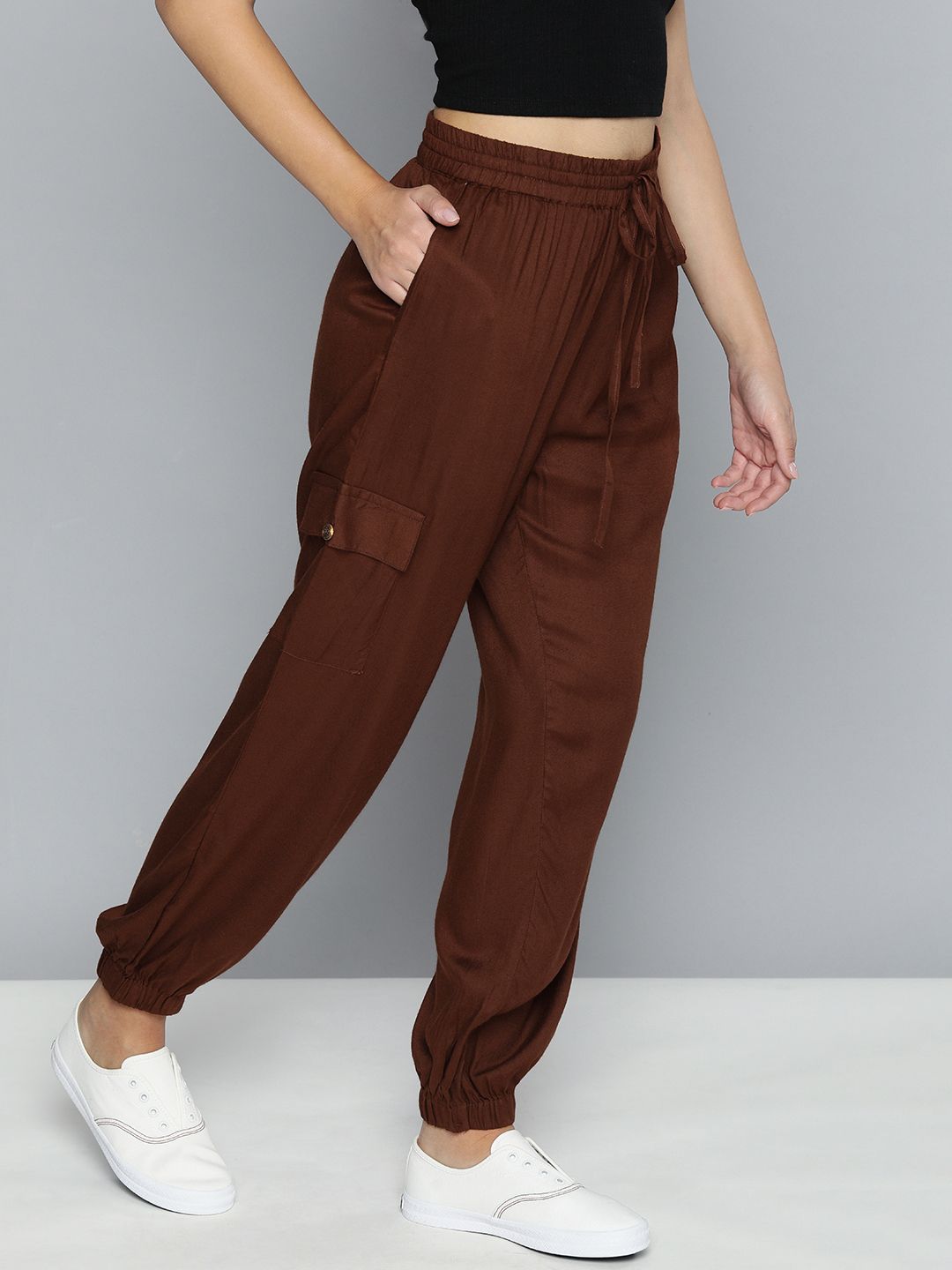 Chemistry Women Brown Solid Joggers Price in India