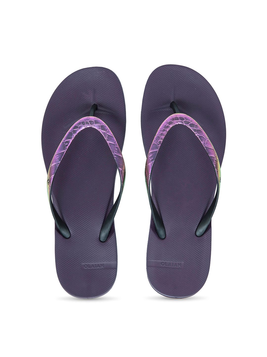 OLAIAN By Decathlon Women Purple & Black Thong Flip-Flops Price in India